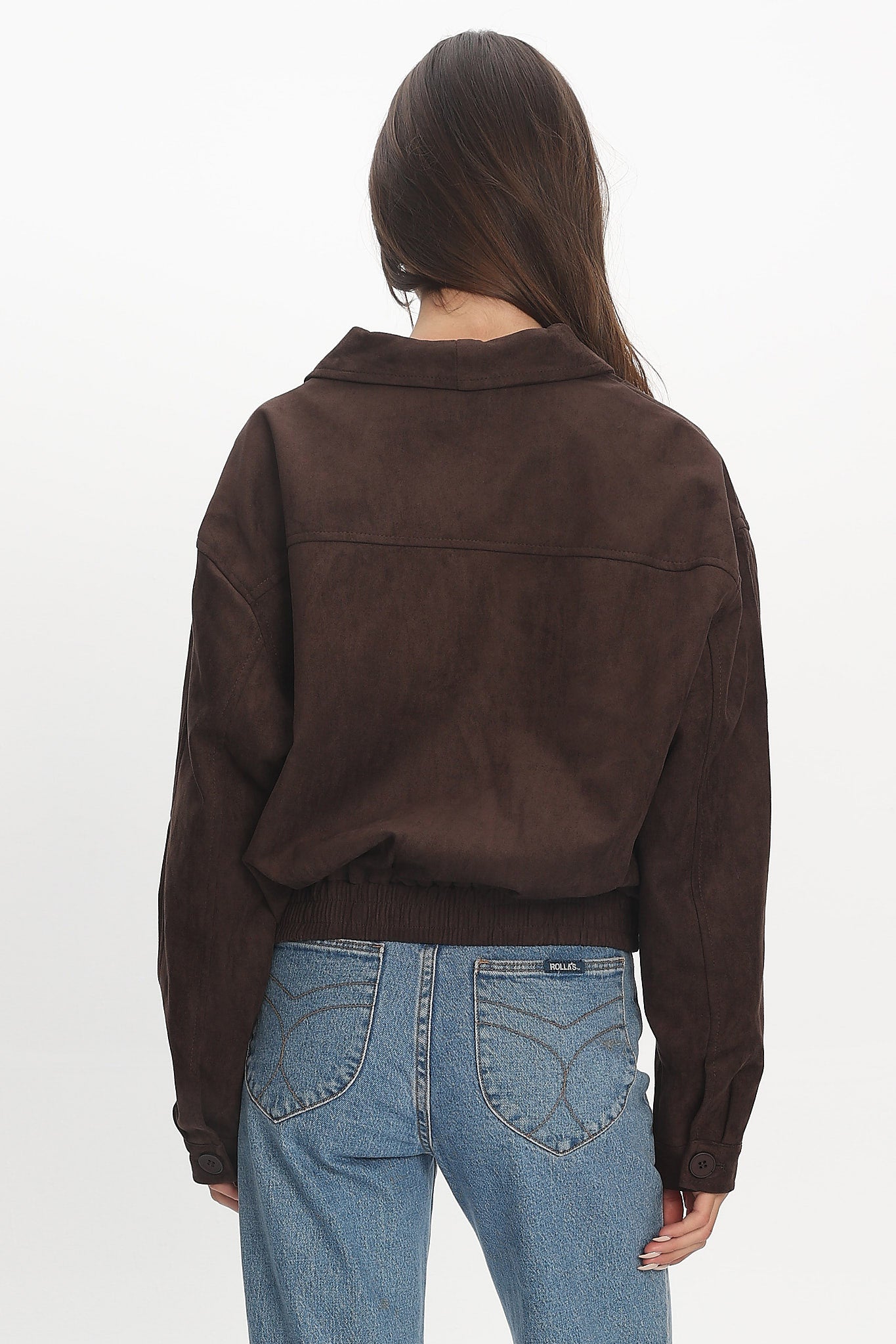 Rampage Faux Suede Blouson Jacket Chocolate by Selfie Leslie Australia