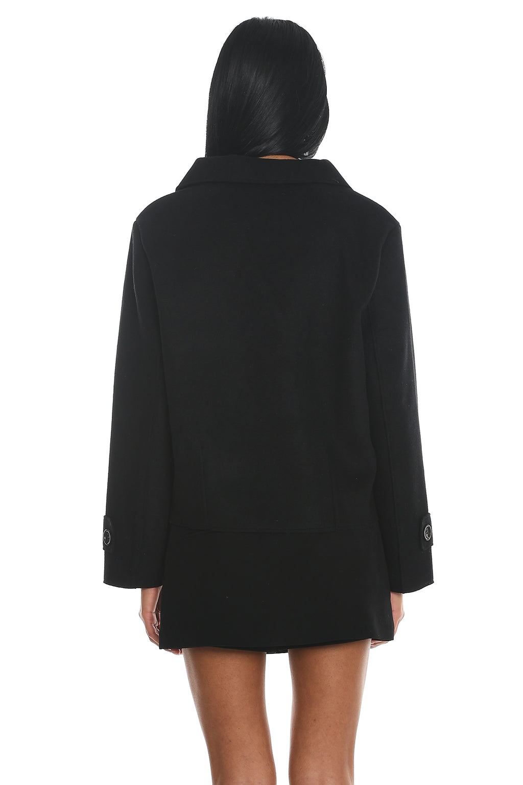 London Night Double-Breasted Coat Black by Selfie Leslie Australia
