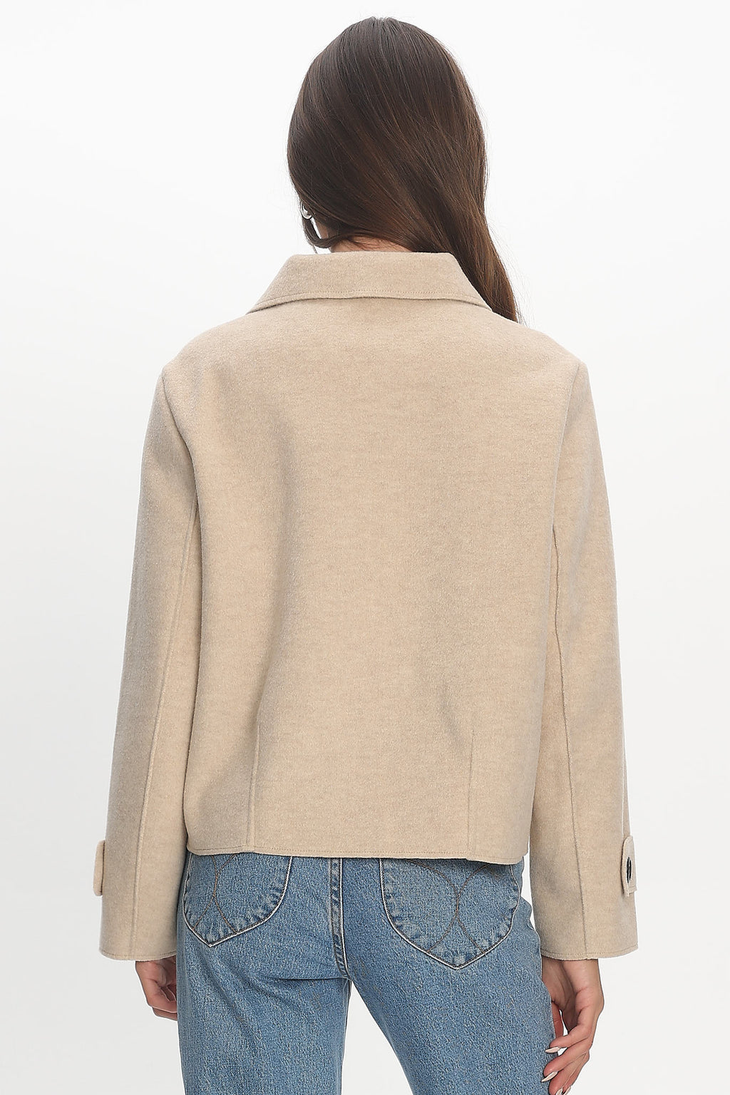 London Night Double-Breasted Coat Oat by Selfie Leslie Australia
