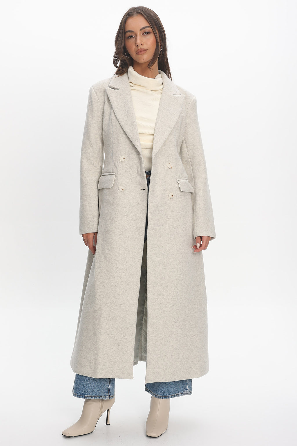 Zoyah Longline Trench Coat Oat