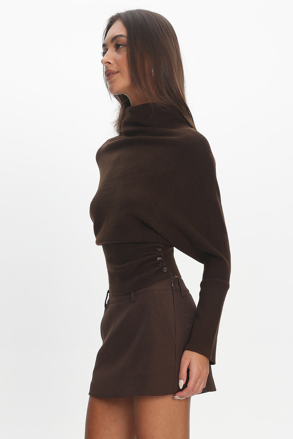 Zyah Turtleneck Knit Sweater Chocolate by Selfie Leslie Australia
