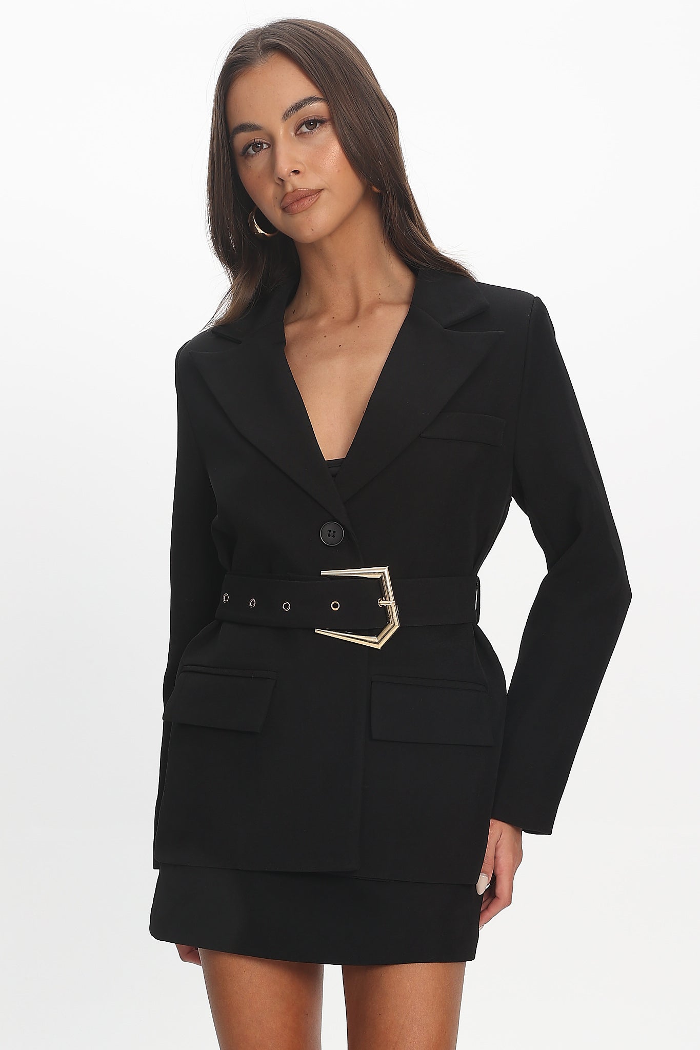 Calira Belted Blazer Black by Selfie Leslie Australia