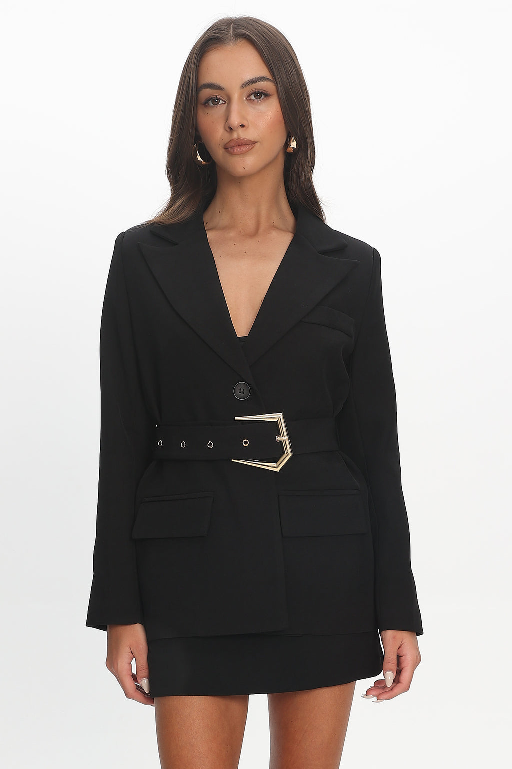 Calira Belted Blazer Black by Selfie Leslie Australia