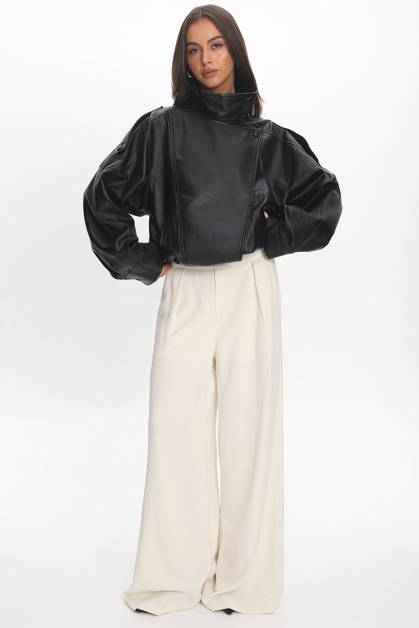 Bellarae High Neck Bomber Jacket Black by Selfie Leslie Australia