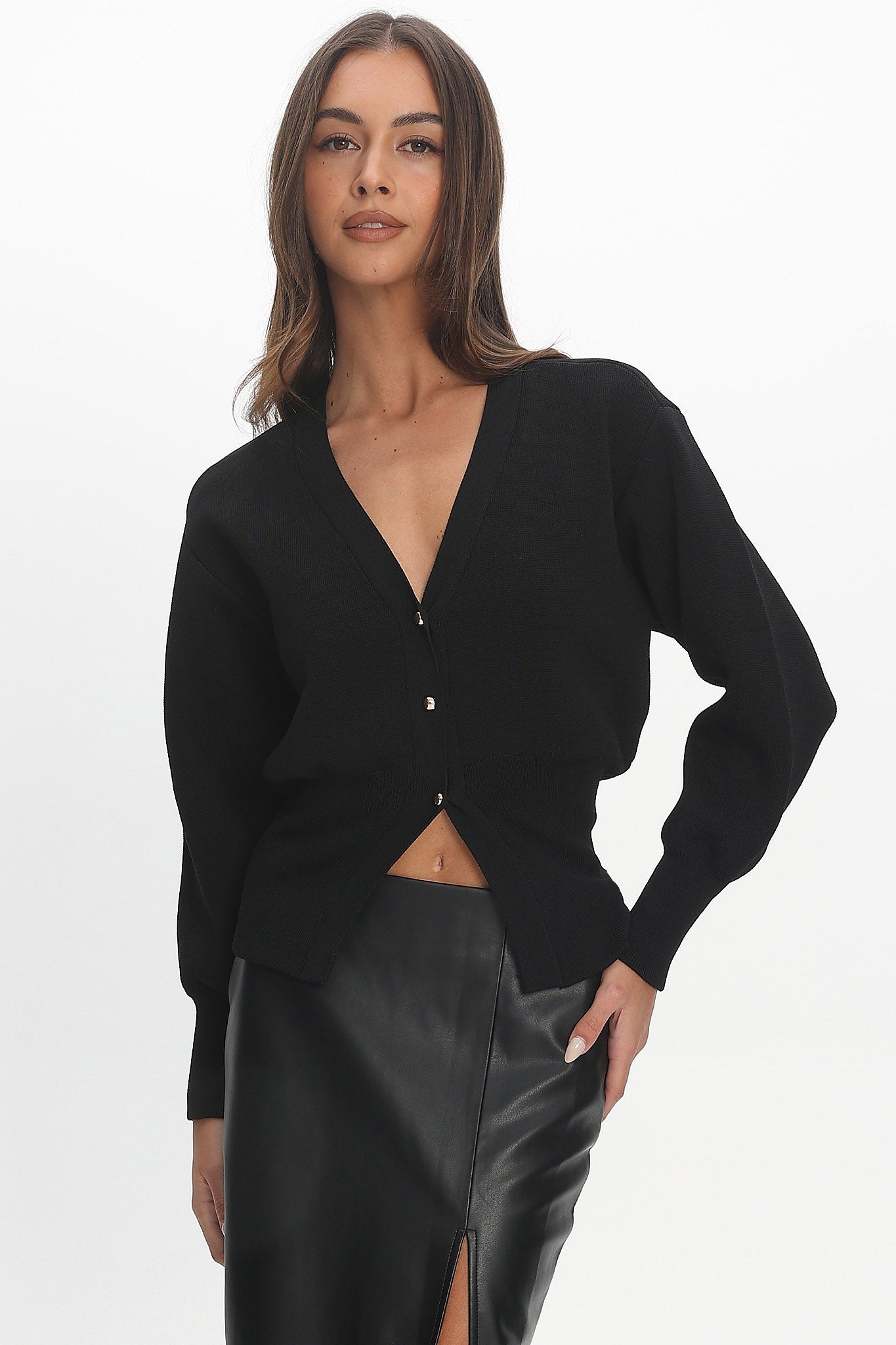 Nolana Buttoned Cardigan Black by Selfie Leslie Australia
