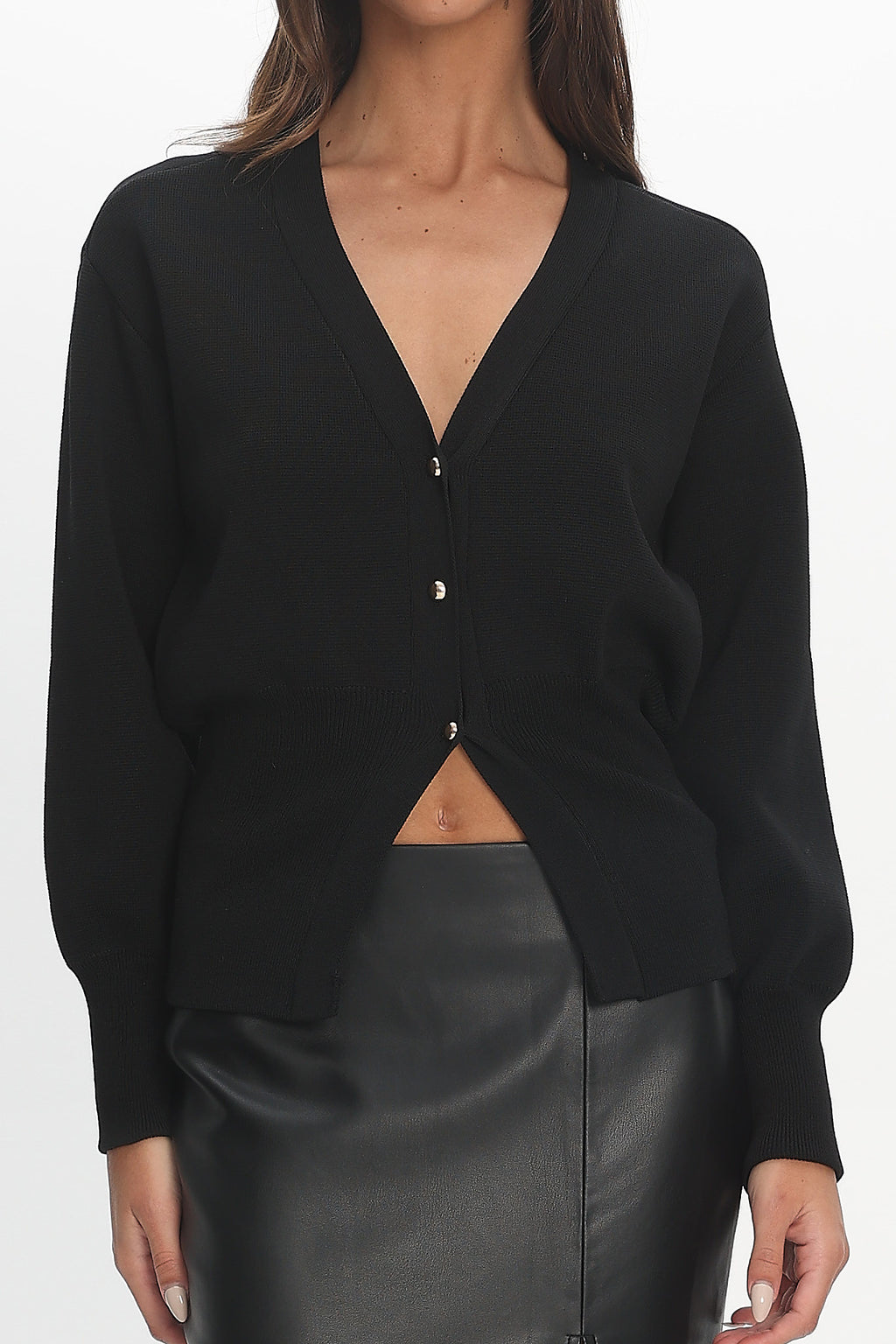 Nolana Buttoned Cardigan Black by Selfie Leslie Australia