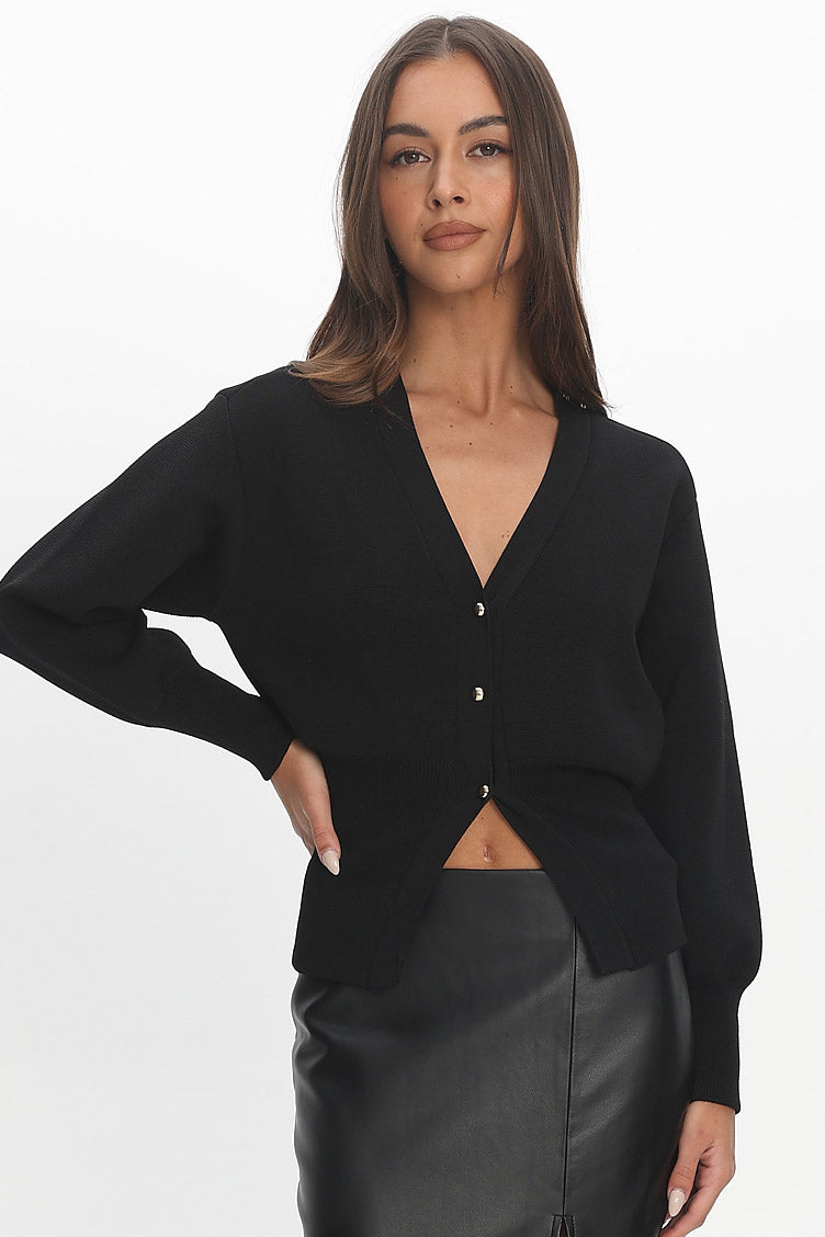 Nolana Buttoned Cardigan Black by Selfie Leslie Australia