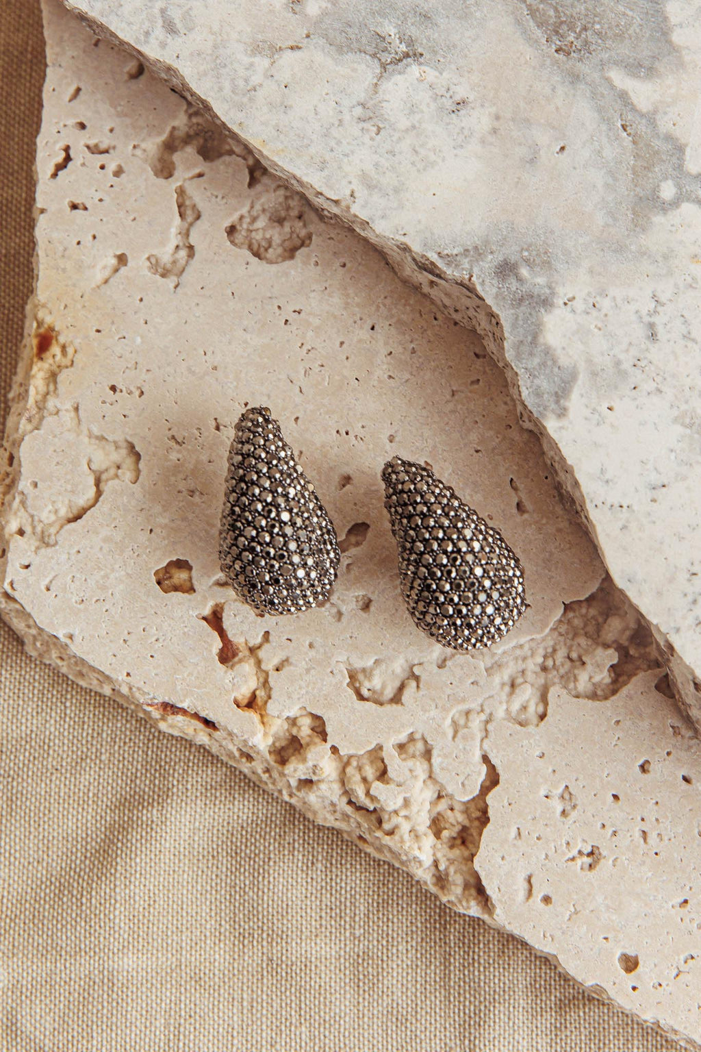 Nebula Pave Teardrop Earrings Black Diamante by Selfie Leslie Australia