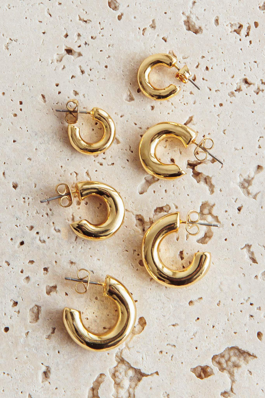 Kya Chunky Half-Hoop Set Gold Plated by Selfie Leslie Australia