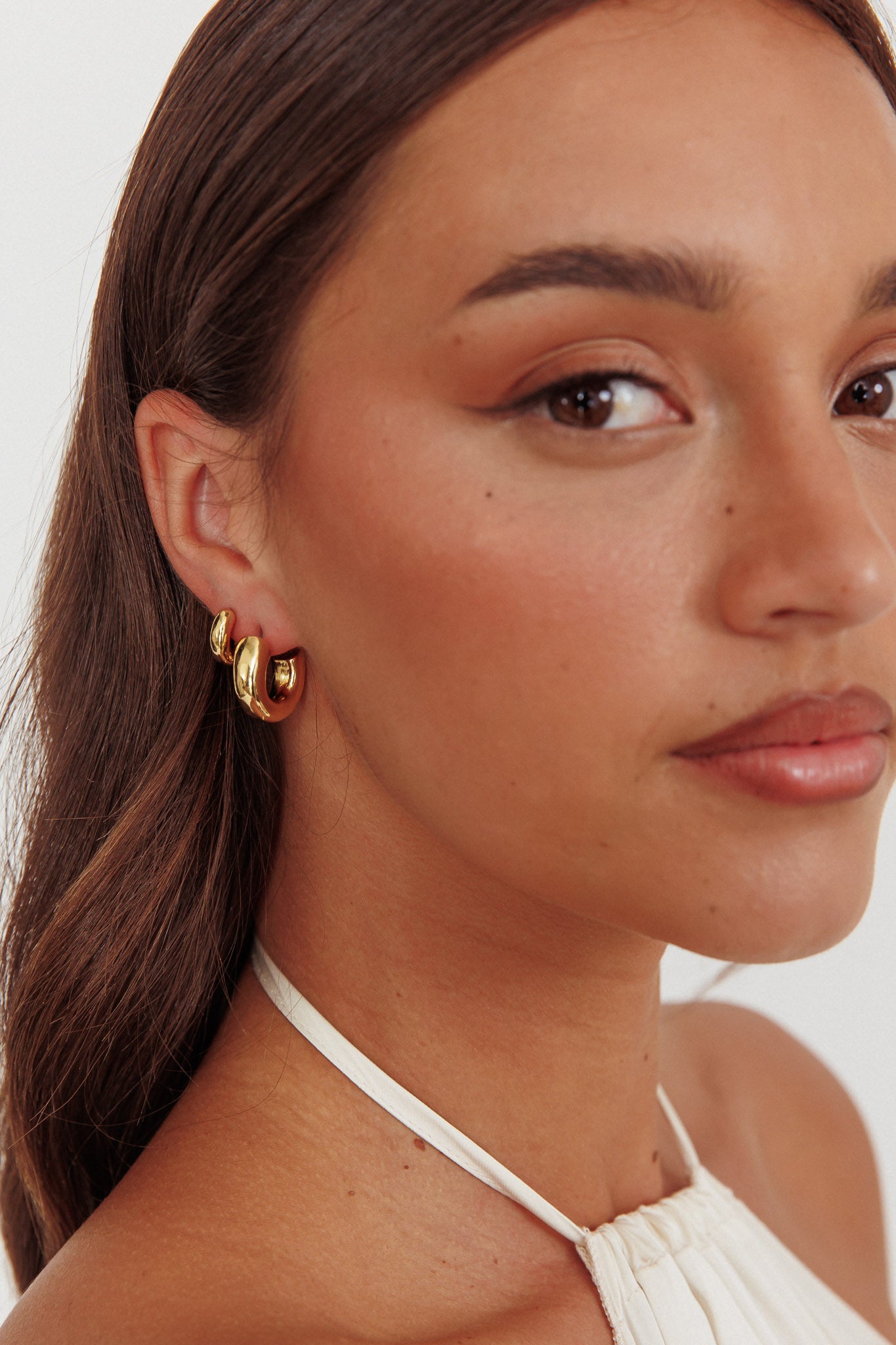 Kya Chunky Half-Hoop Set Gold Plated by Selfie Leslie Australia