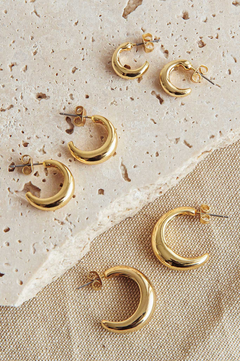 Cece Half-Hoop Earrings Set Gold Plated by Selfie Leslie Australia