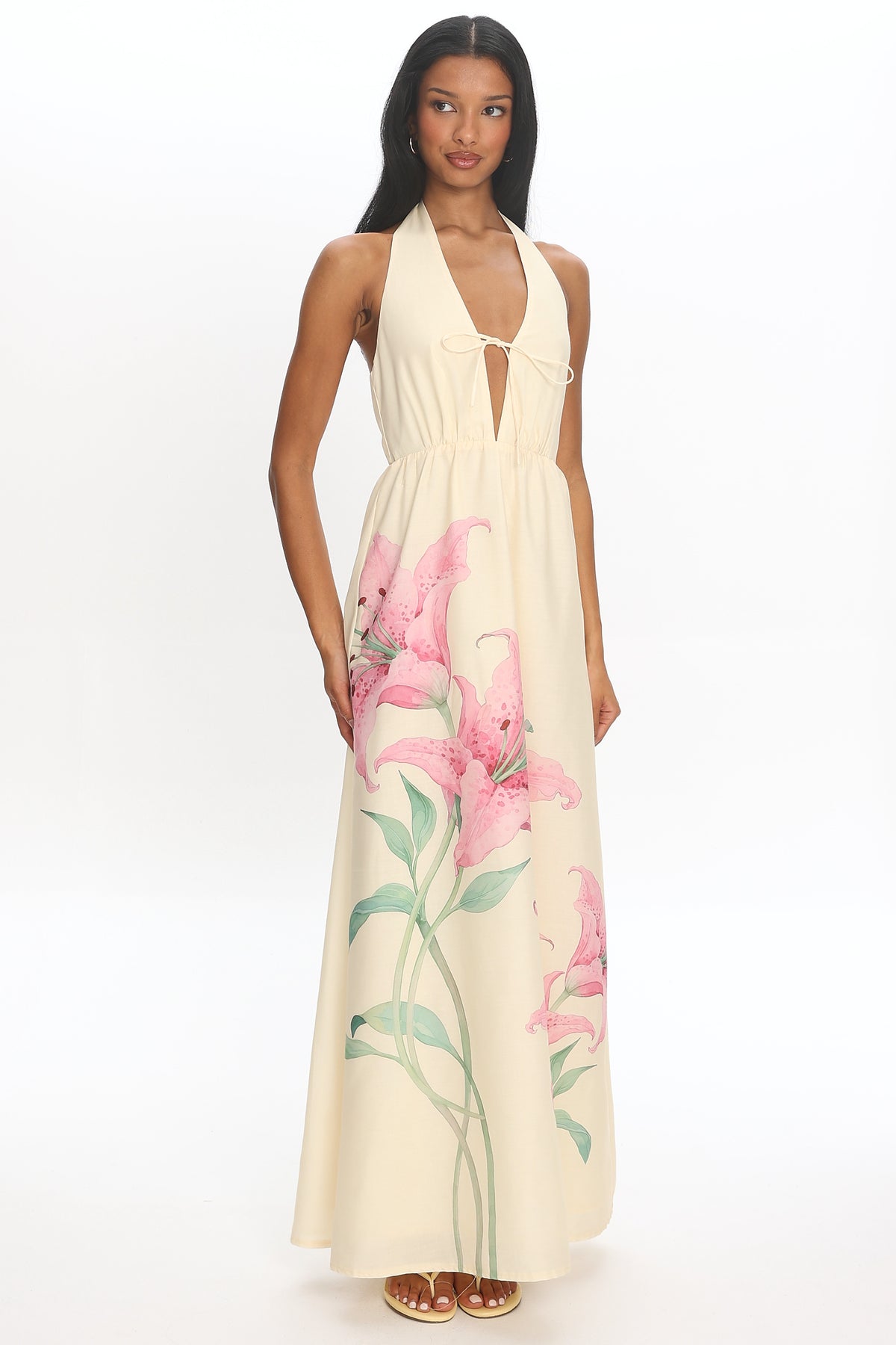 Frangipane Halter Maxi Dress Butter
