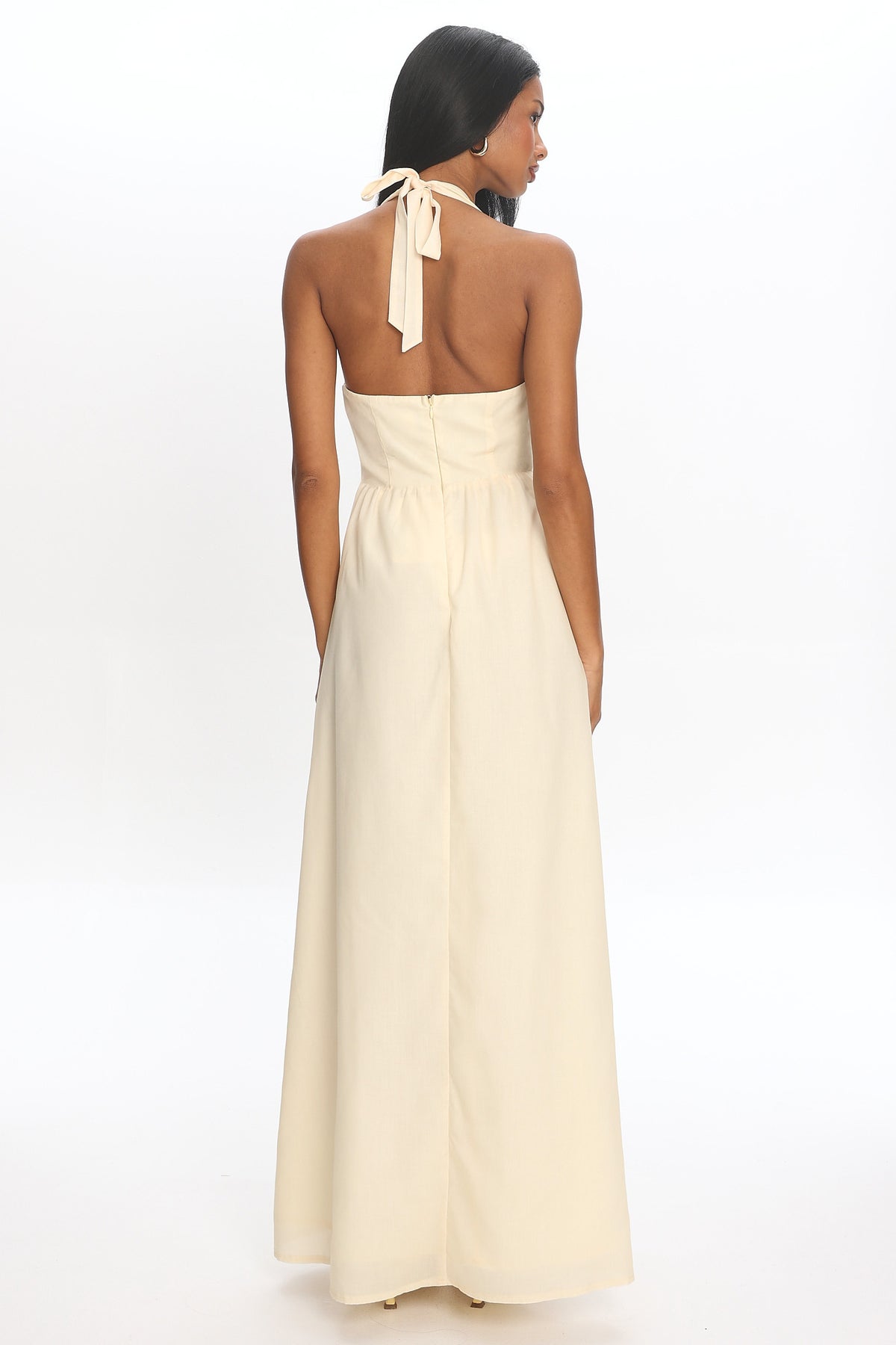 Frangipane Halter Maxi Dress Butter