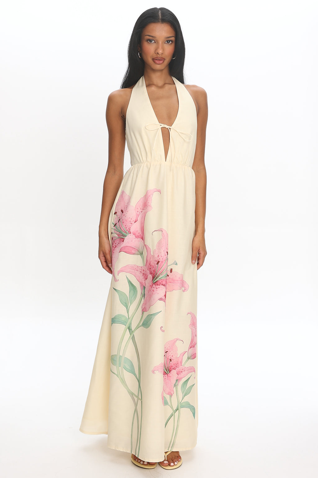 Frangipane Halter Maxi Dress Butter