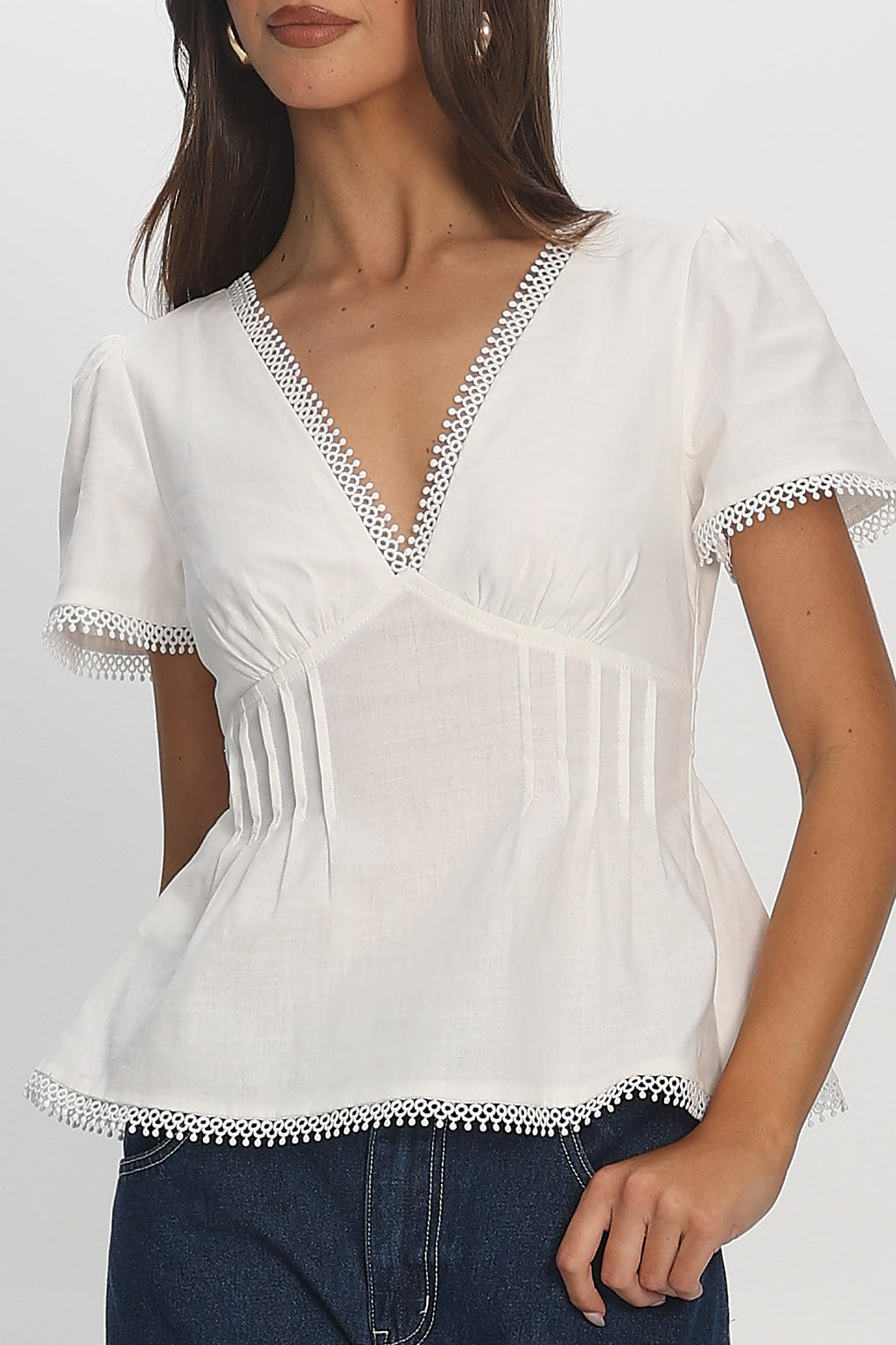 Prairie Rose Pintuck Blouse Off White
