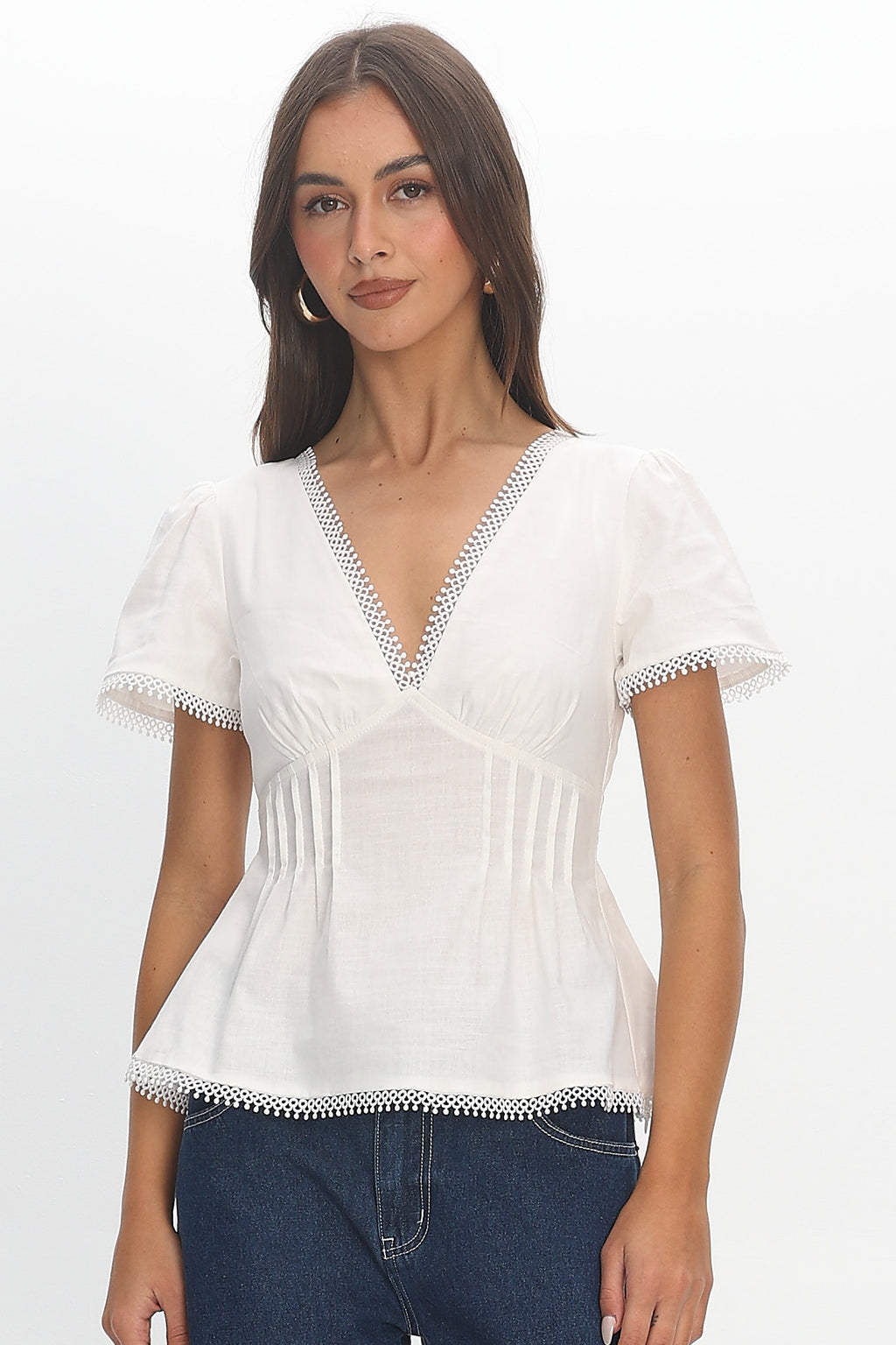 Prairie Rose Pintuck Blouse Off White