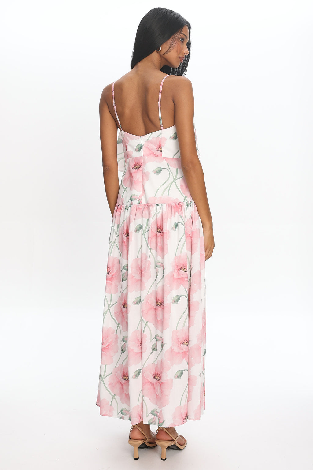 Poppy Fields Tiered Maxi Dress Pink