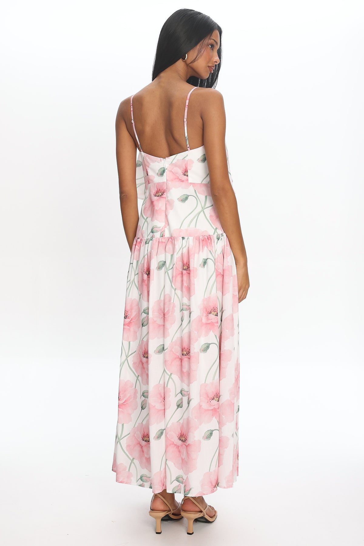 Poppy Fields Tiered Maxi Dress Pink