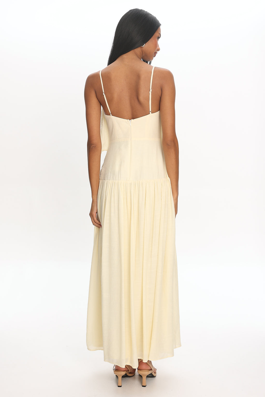 Eros Ruffle Maxi Dress Cream