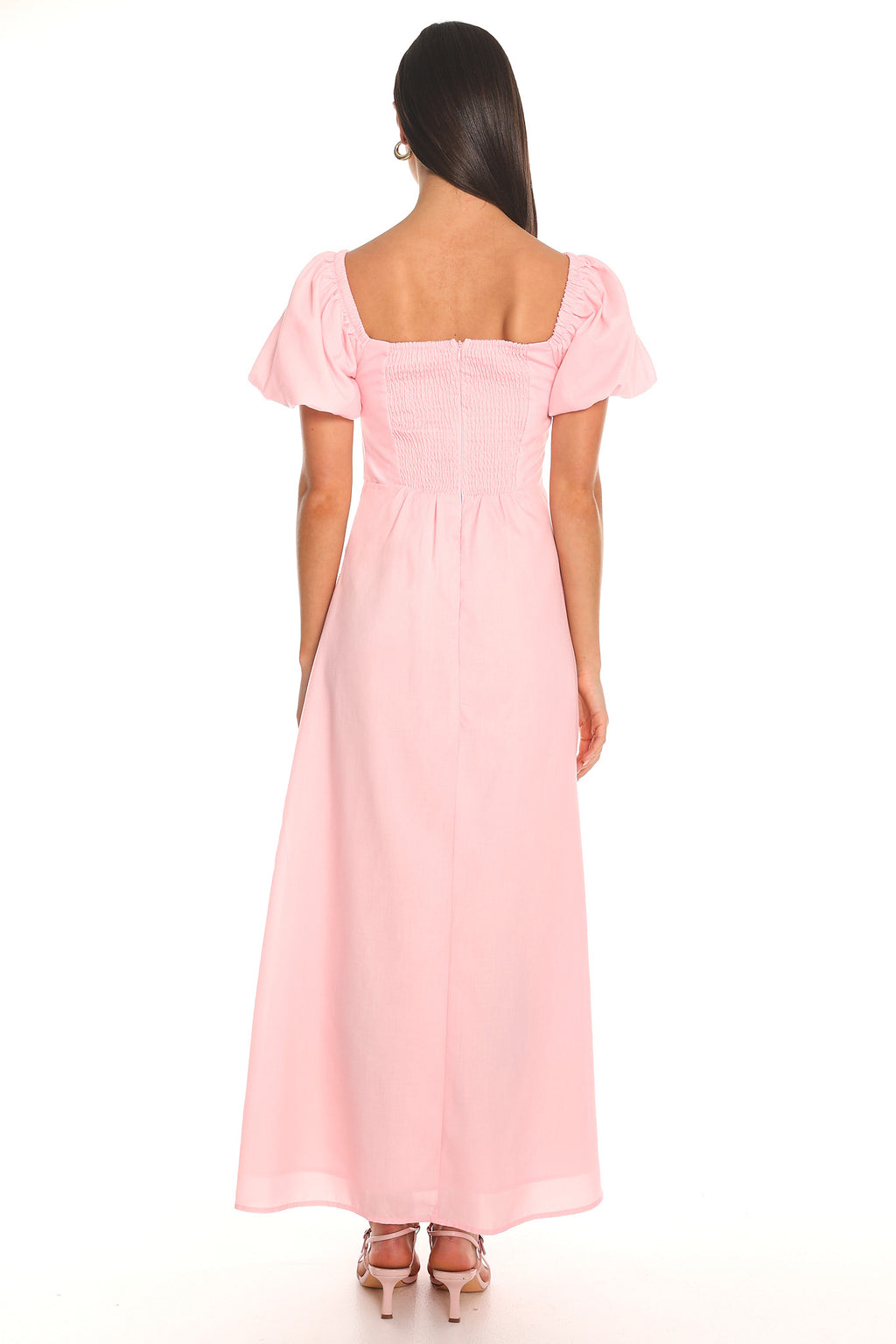 Sweet Enough Puff Sleeve Maxi Dress Pink