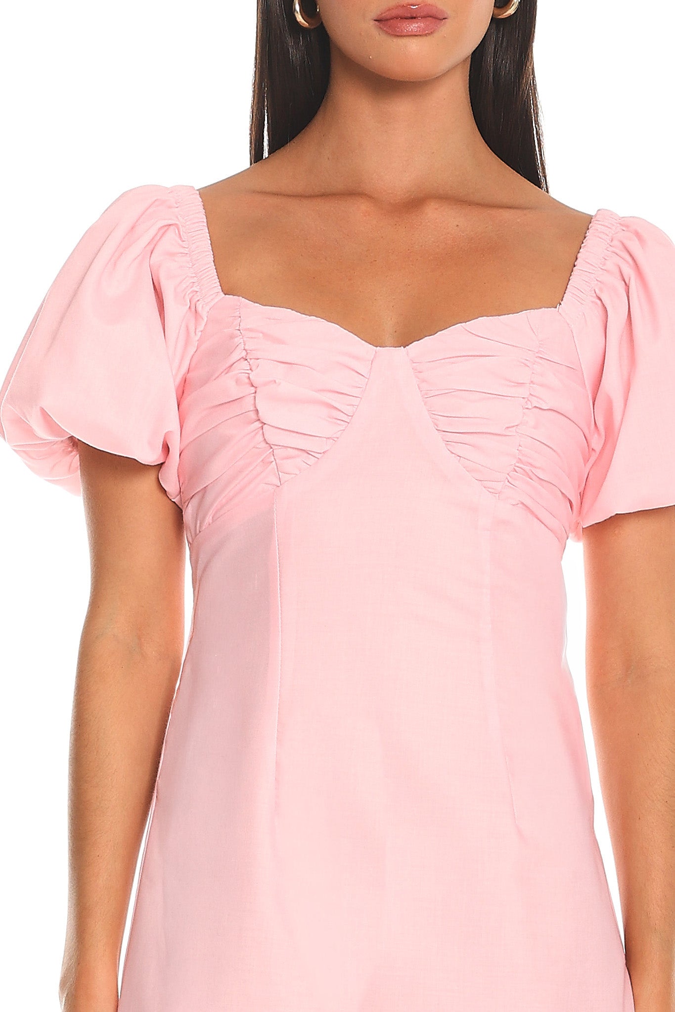 Sweet Enough Puff Sleeve Maxi Dress Pink