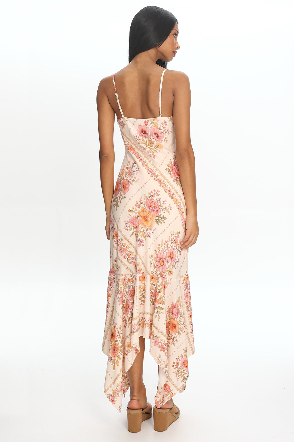 Rosalind Twist-Front Handkerchief Dress Pink