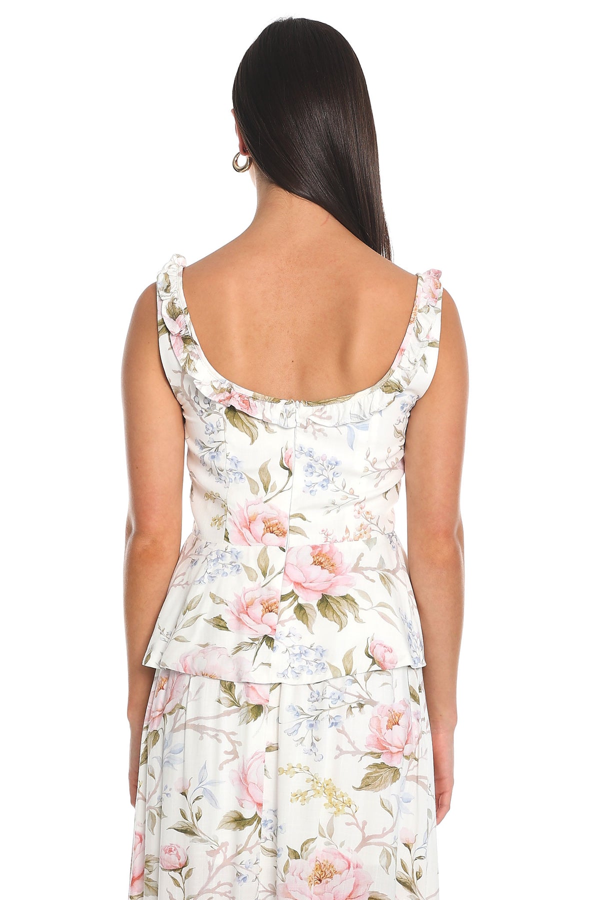 Last Spring Floral Peplum Top Off White by Selfie Leslie Australia