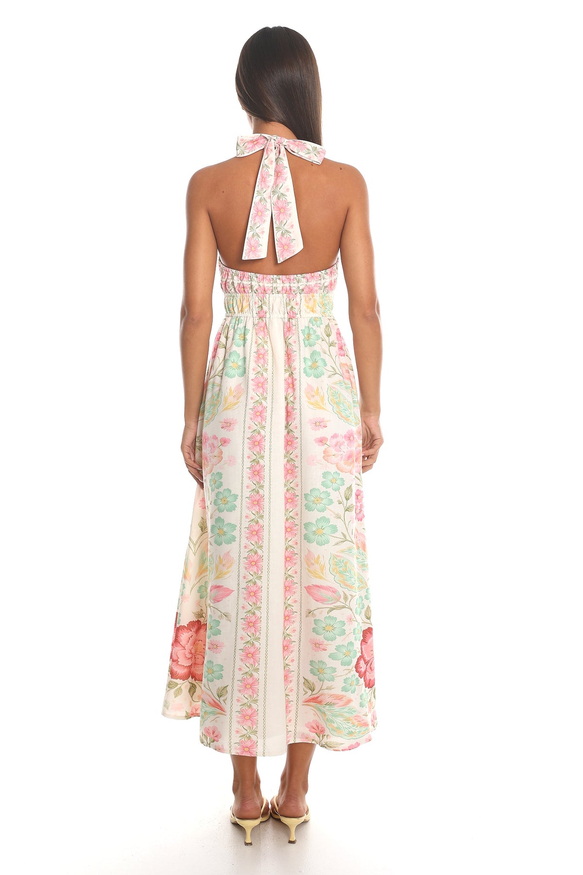 Meridian Halter Maxi Dress Cream
