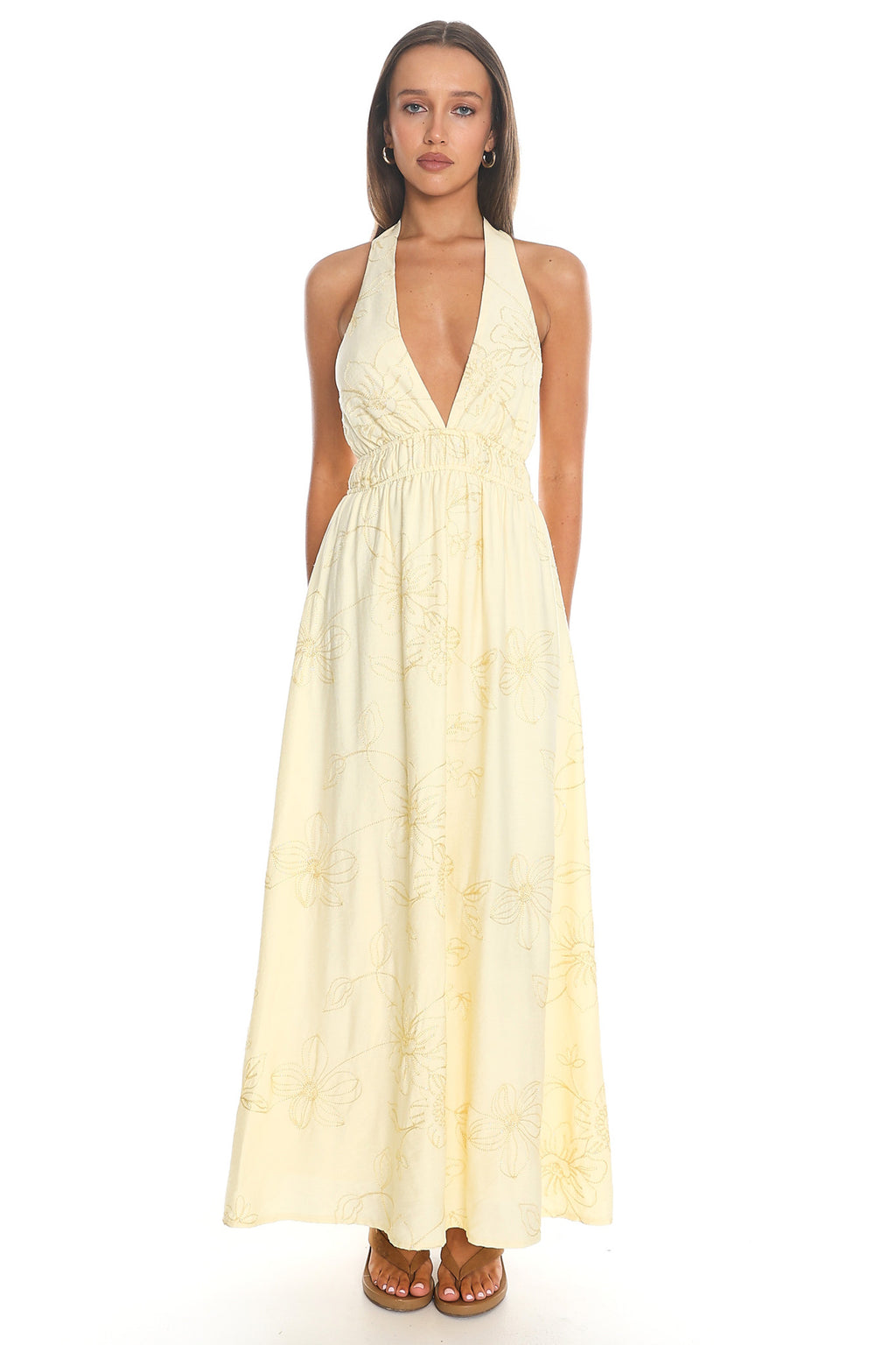 Meridian Halter Maxi Dress Butter