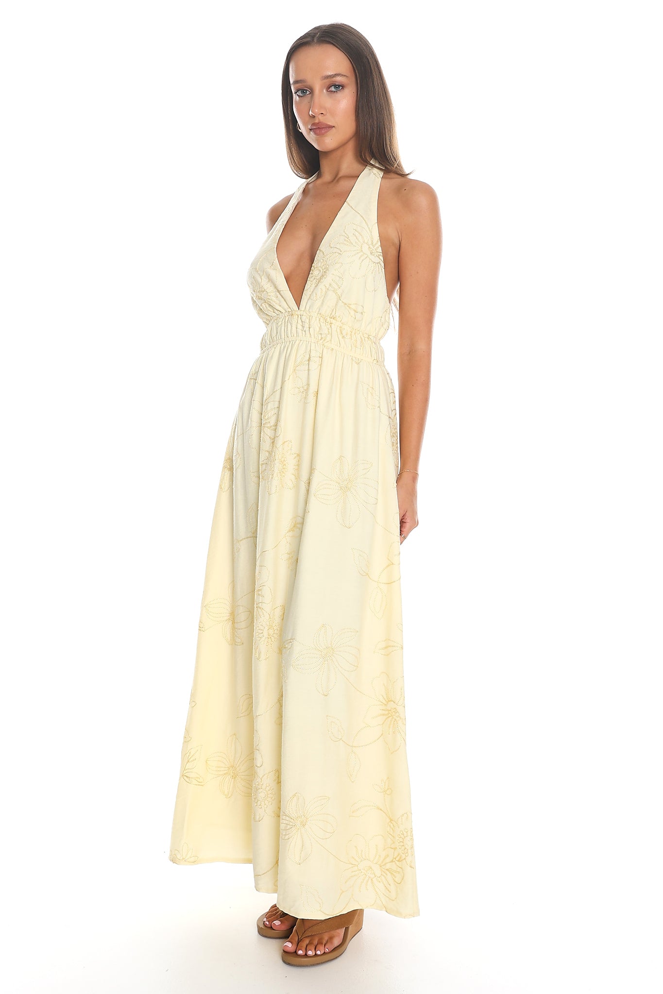 Meridian Halter Maxi Dress Butter