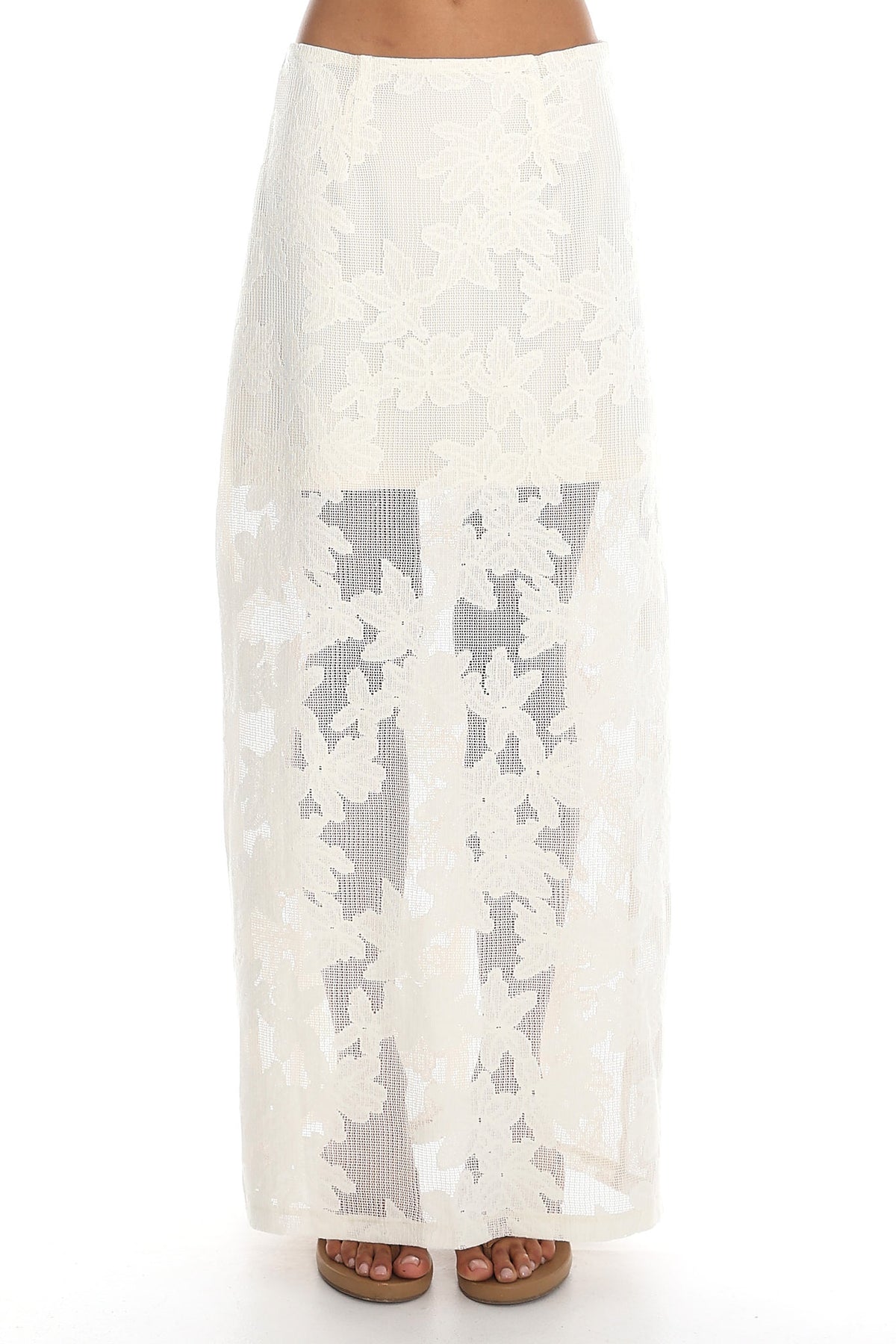 Sol Blanca Column Maxi Skirt Off White
