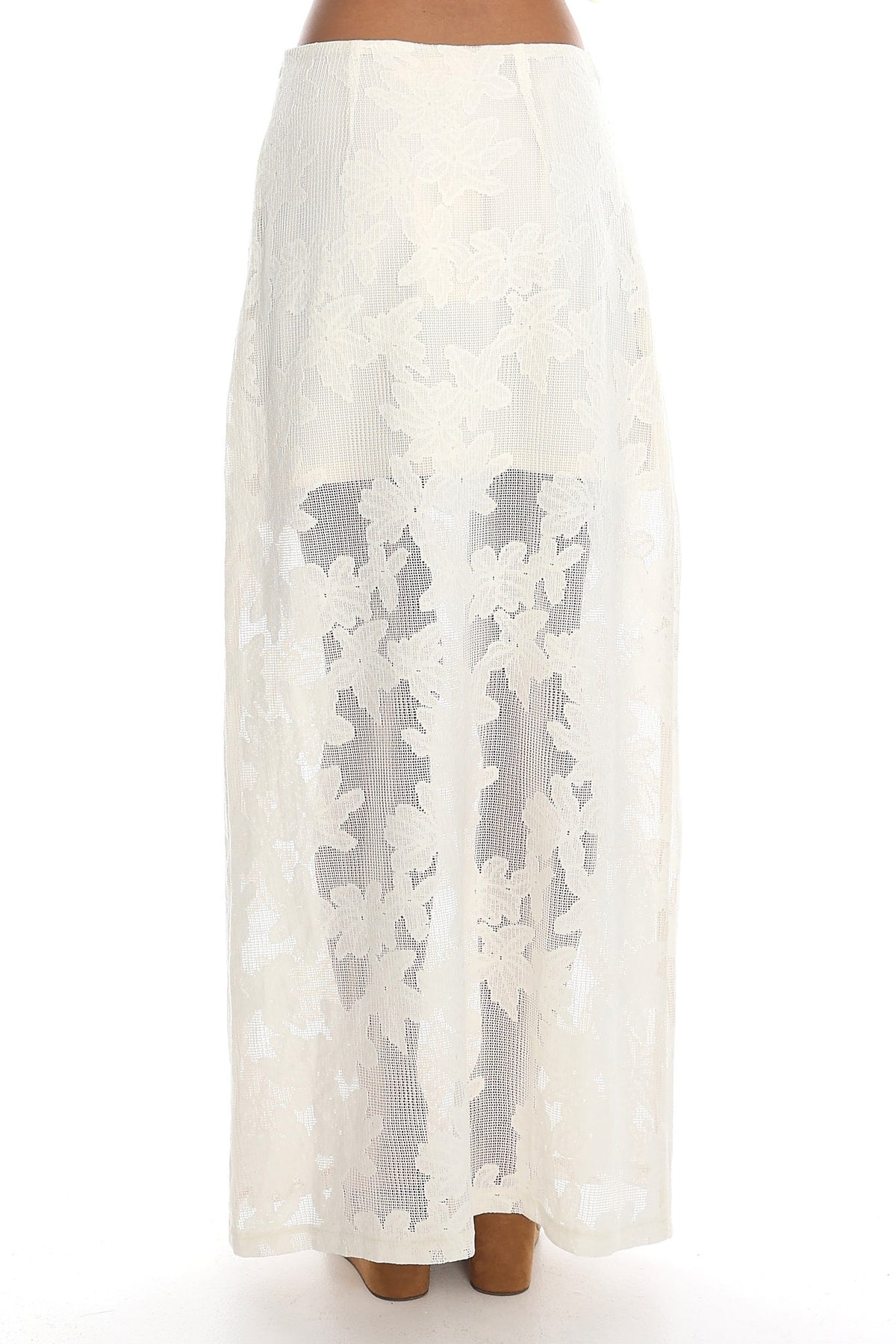 Sol Blanca Column Maxi Skirt Off White