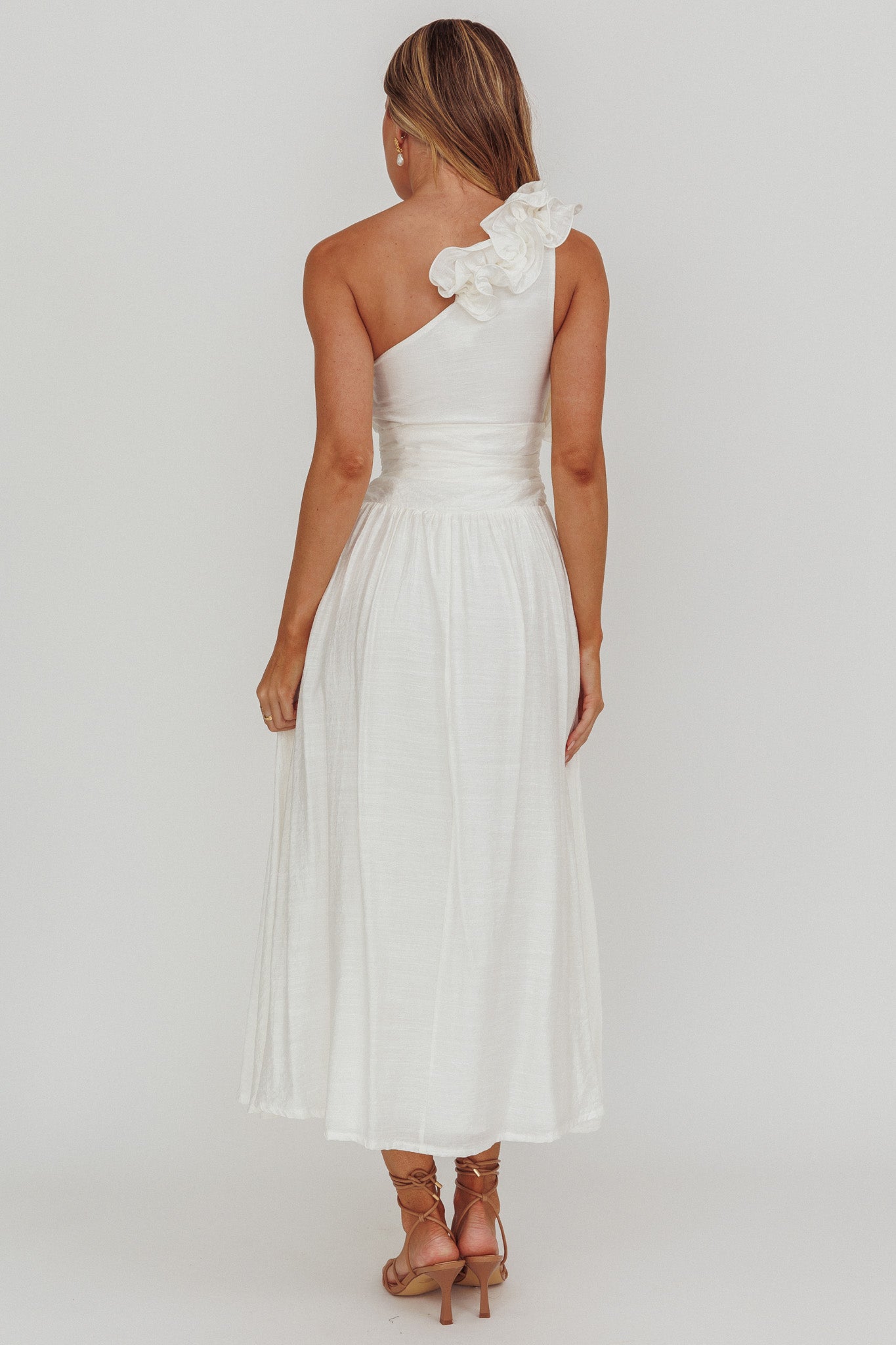 Antheia One-Shoulder Maxi Dress White by Selfie Leslie Australia