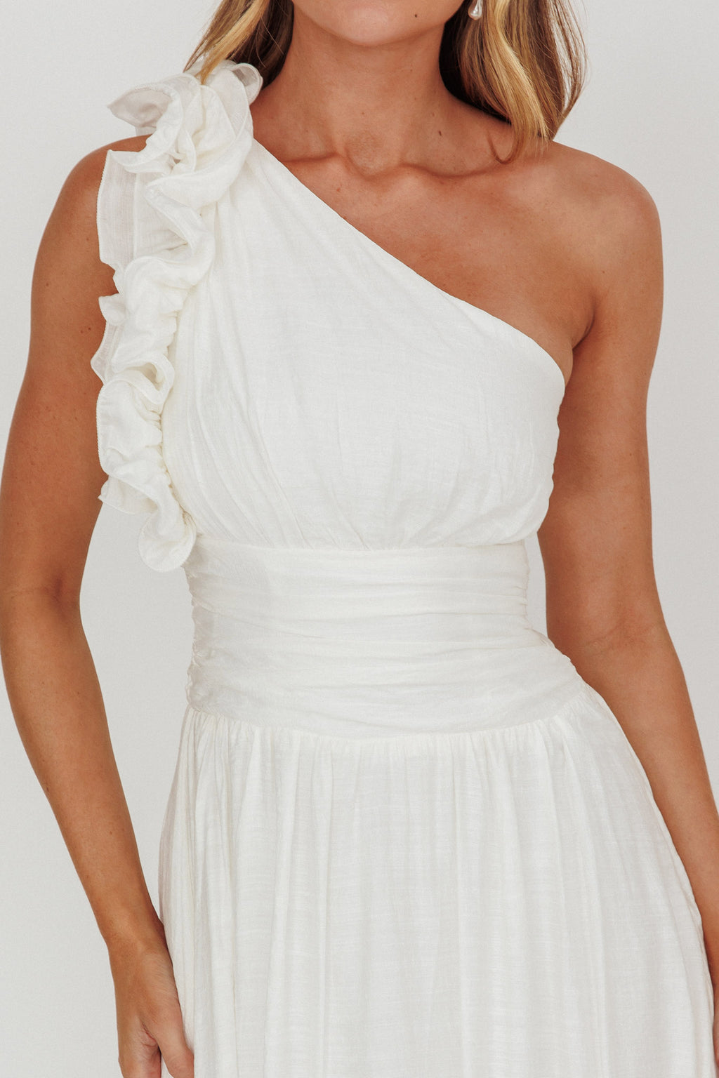 Antheia One-Shoulder Maxi Dress White by Selfie Leslie Australia