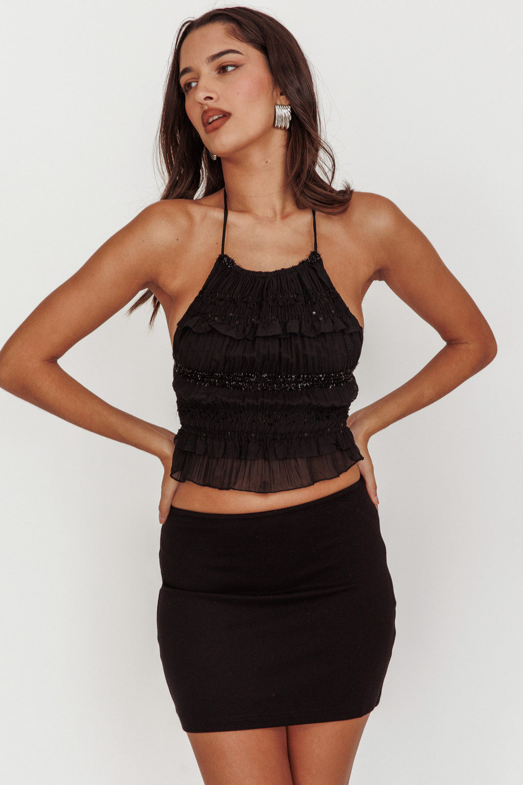Caitlyn Bodycon Mini Skirt Black by Selfie Leslie Australia