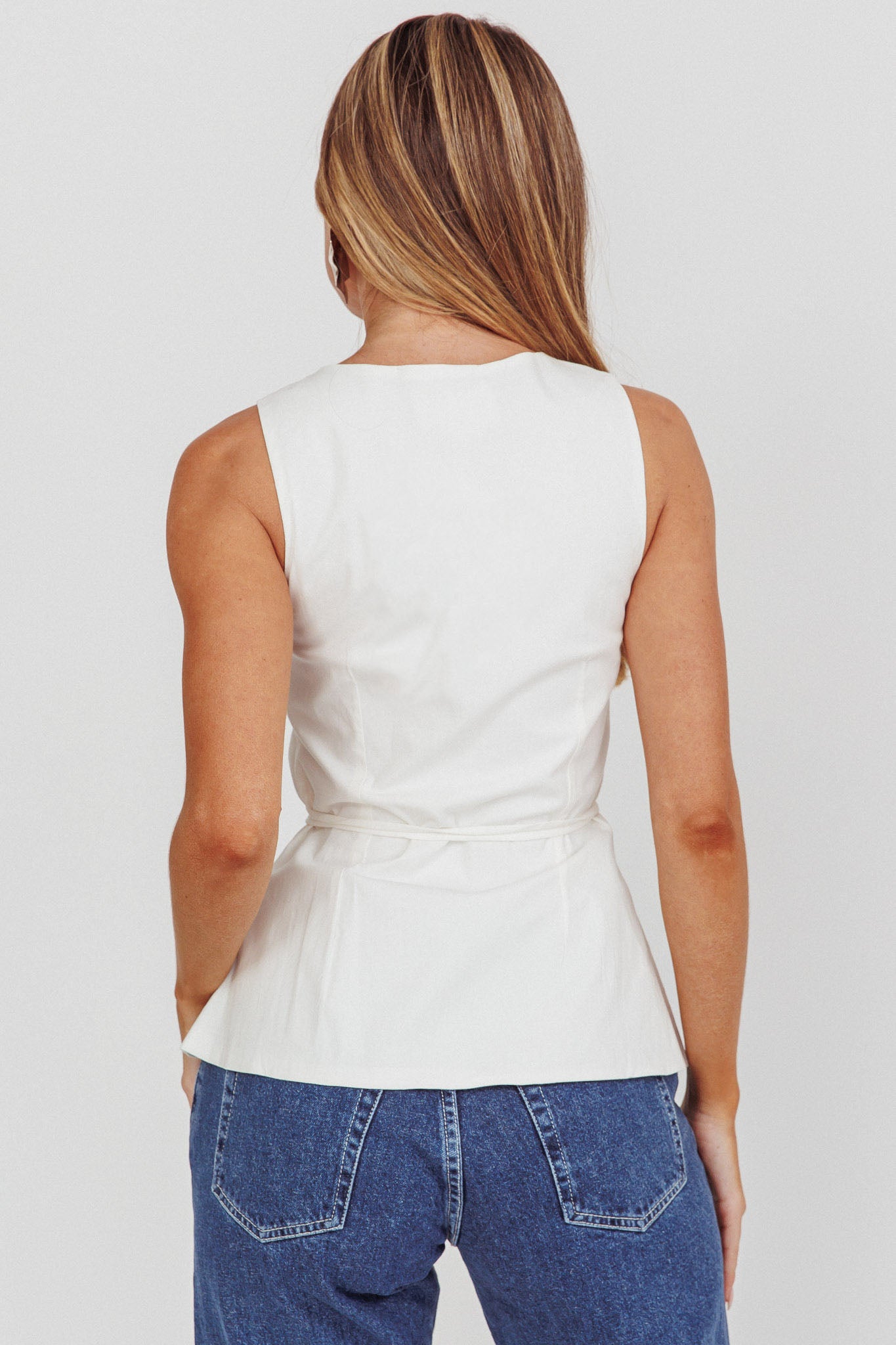 Ocean Waves Square Neck Top White by Selfie Leslie Australia