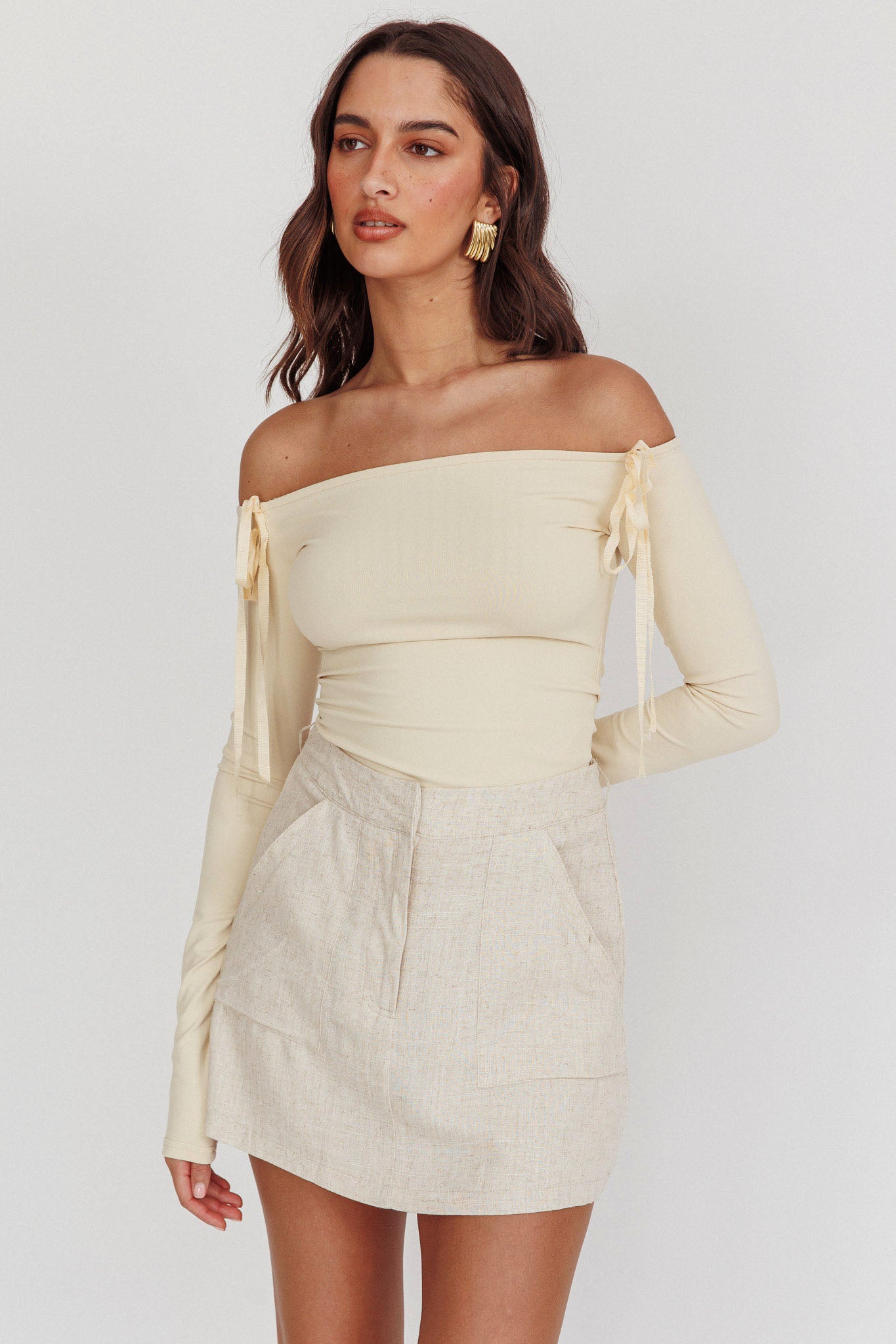 Euphoria Linen Skort Sand by Selfie Leslie Australia