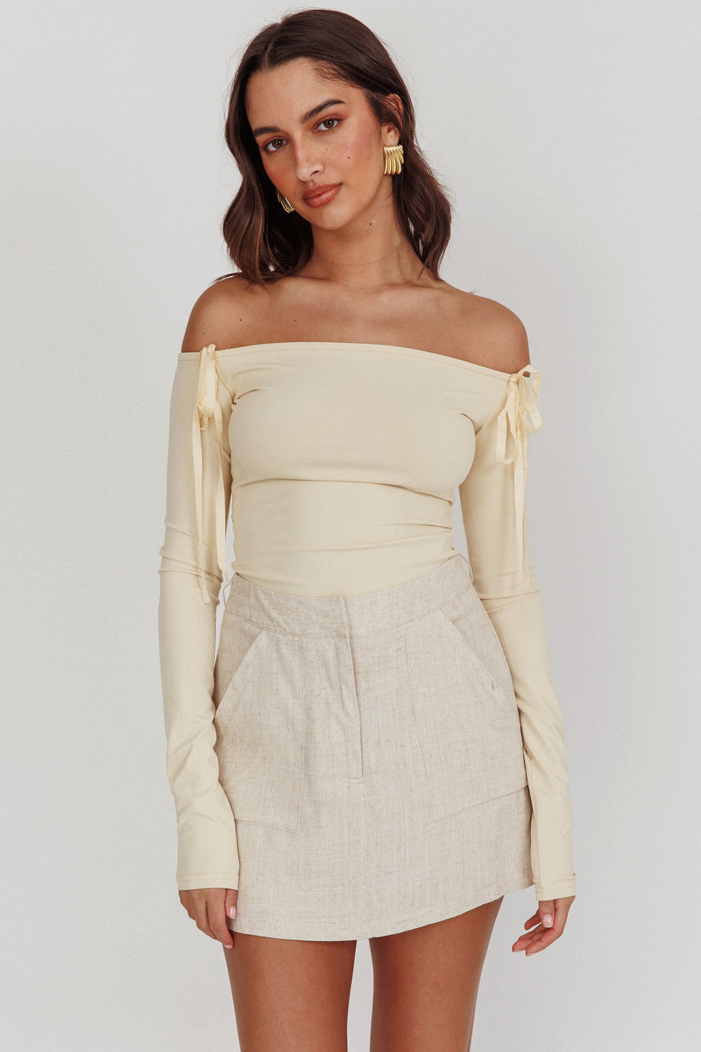Euphoria Linen Skort Sand by Selfie Leslie Australia