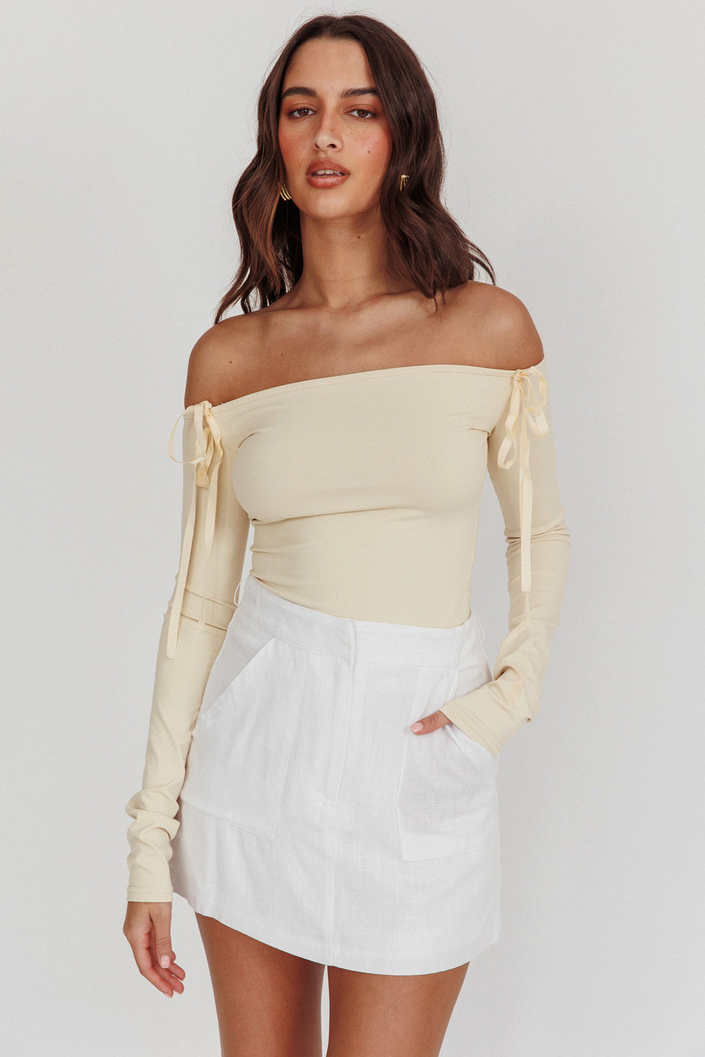 Euphoria Linen Skort White by Selfie Leslie Australia