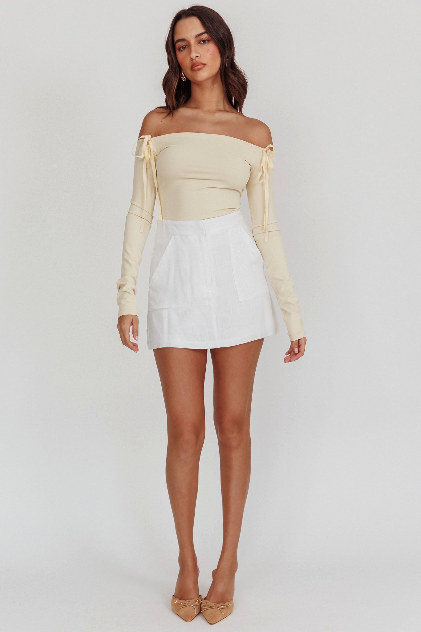 Euphoria Linen Skort White by Selfie Leslie Australia