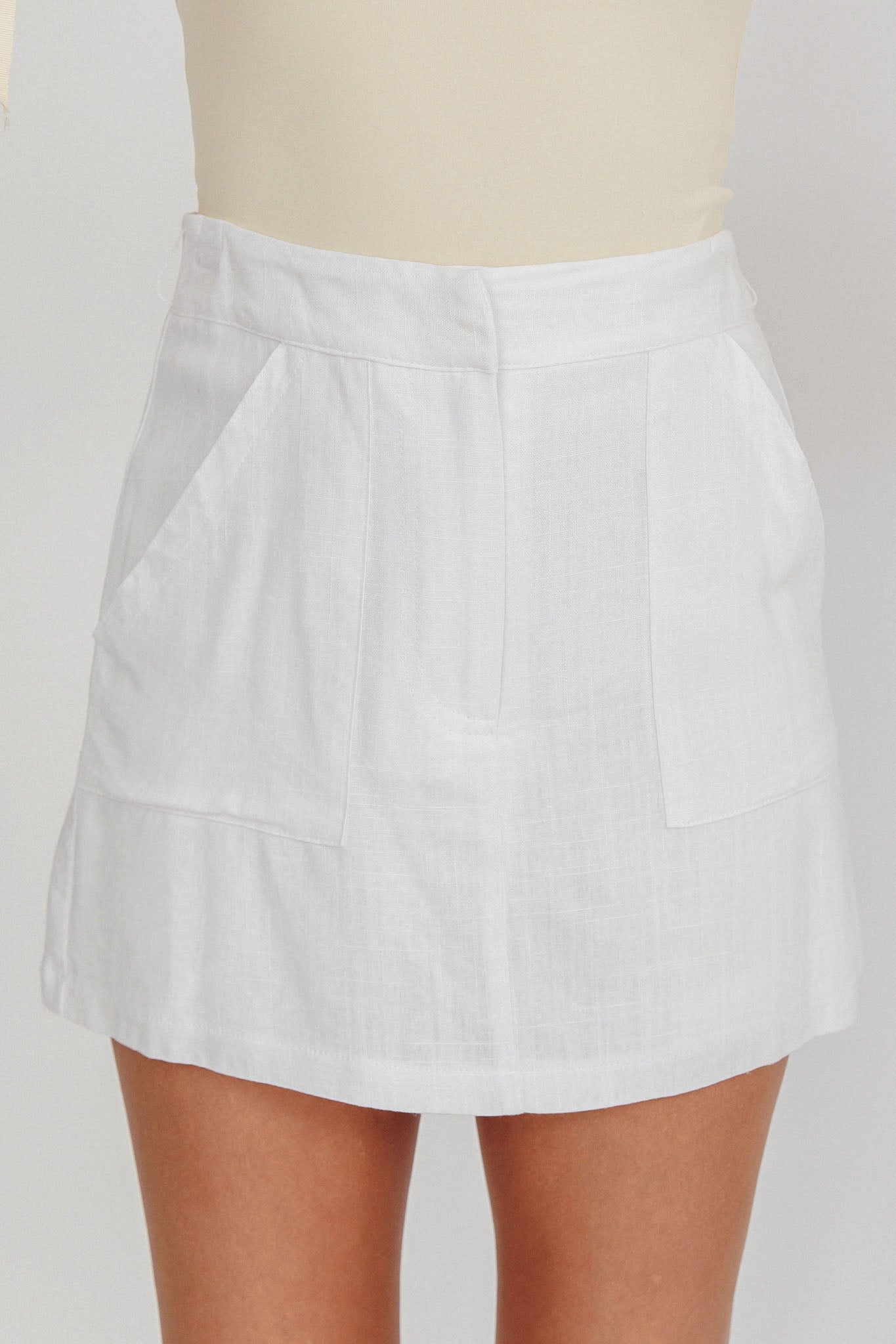 Euphoria Linen Skort White by Selfie Leslie Australia