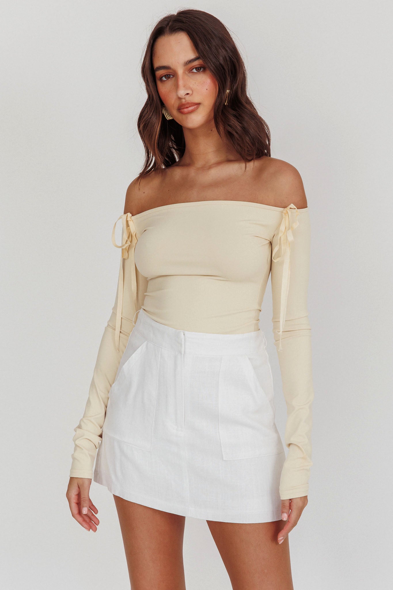 Euphoria Linen Skort White by Selfie Leslie Australia