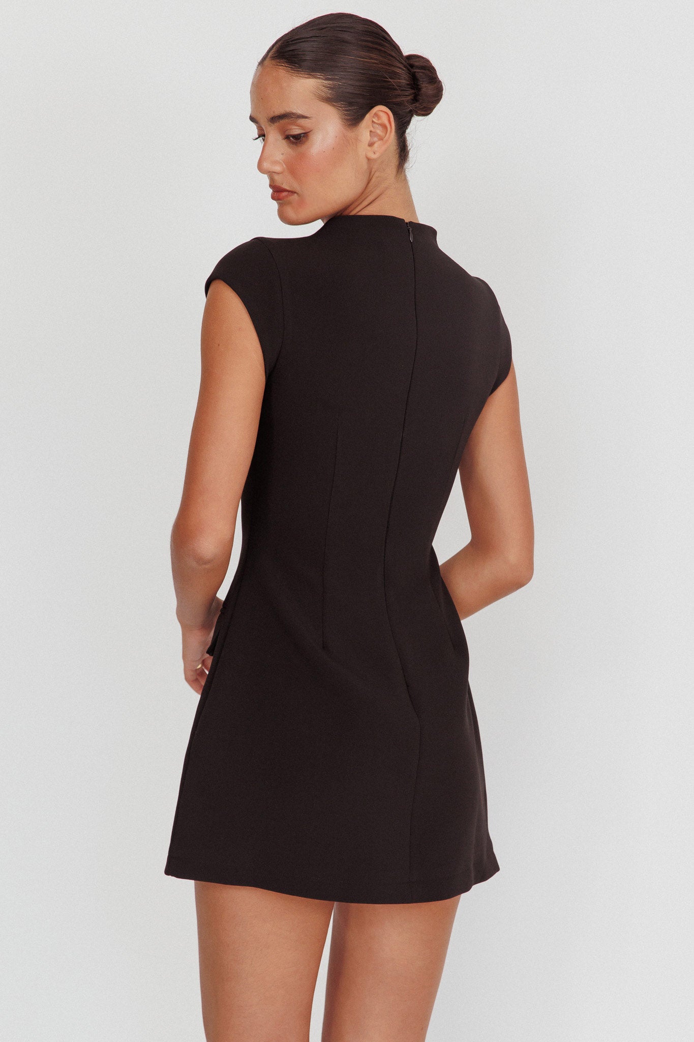 Aristos Cap Sleeve Mini Dress Black by Selfie Leslie Australia