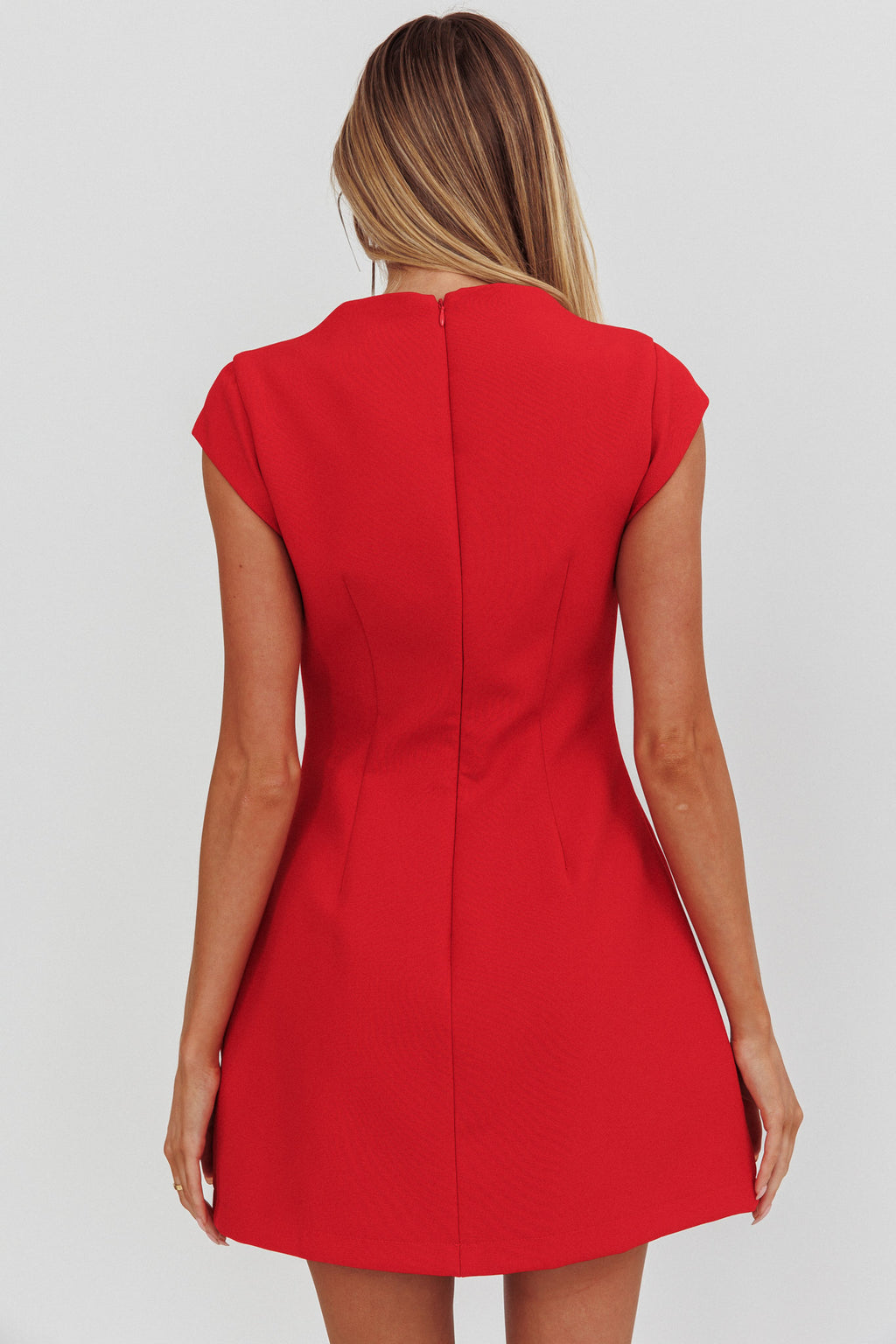 Aristos Cap Sleeve Mini Dress Red by Selfie Leslie Australia