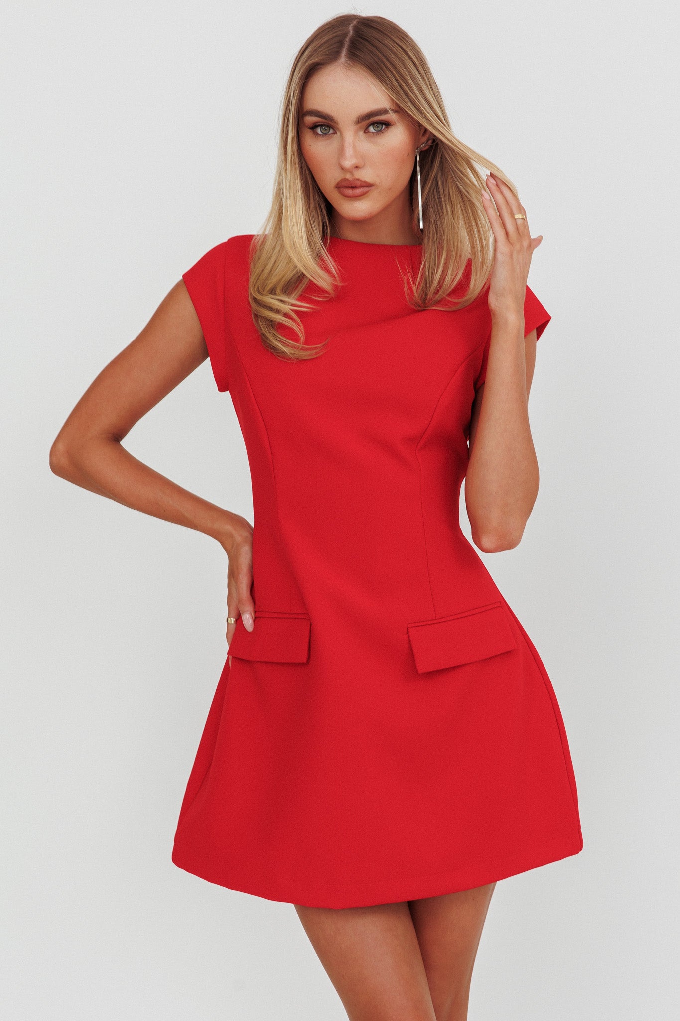 Aristos Cap Sleeve Mini Dress Red by Selfie Leslie Australia