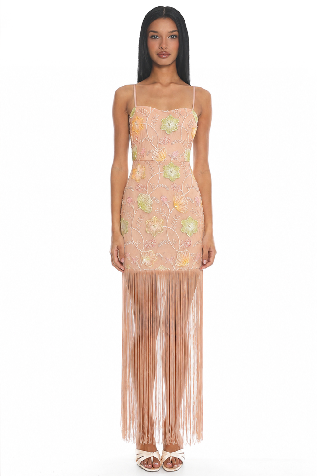 Cecily Fringe Mini Dress Pink