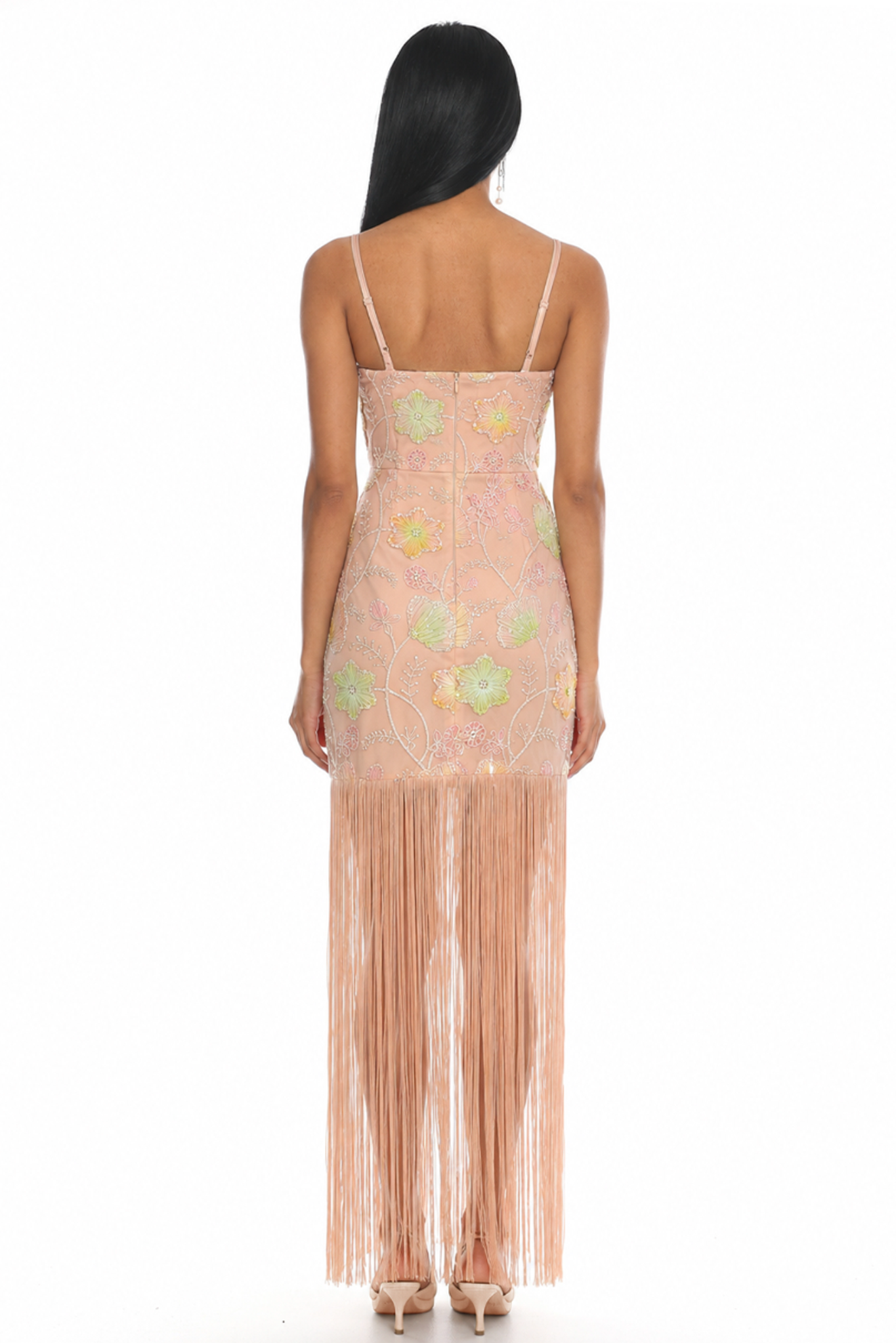 Cecily Fringe Mini Dress Pink