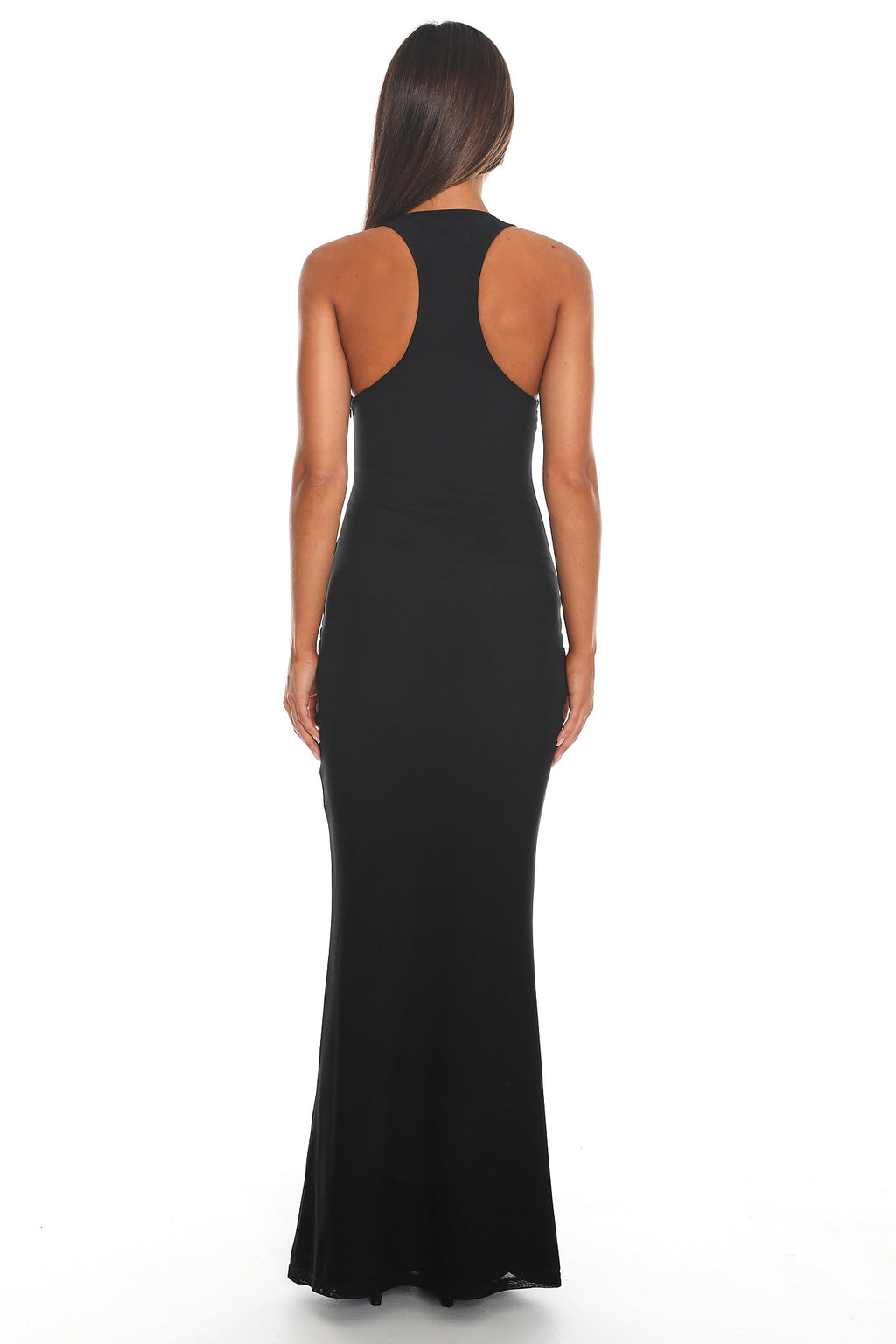 Selene Draped Halter Maxi Dress Black