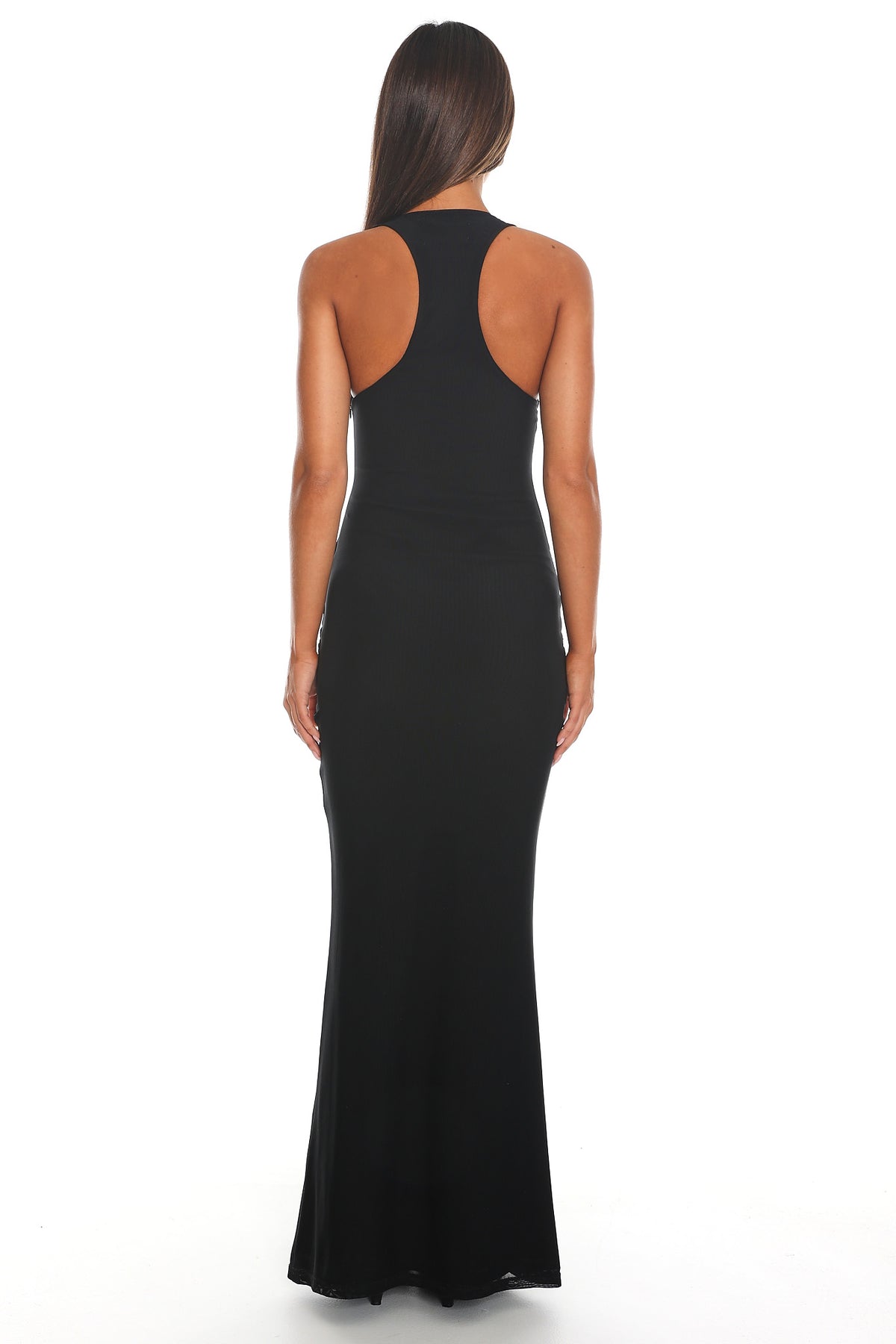 Selene Draped Halter Maxi Dress Black