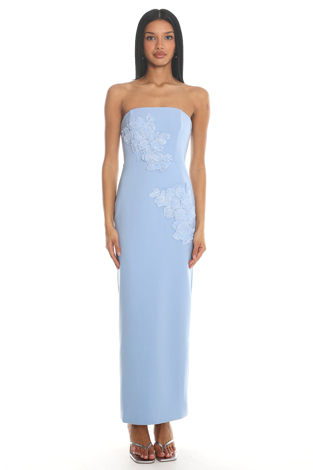 Marilla Strapless Column Maxi Dress Blue